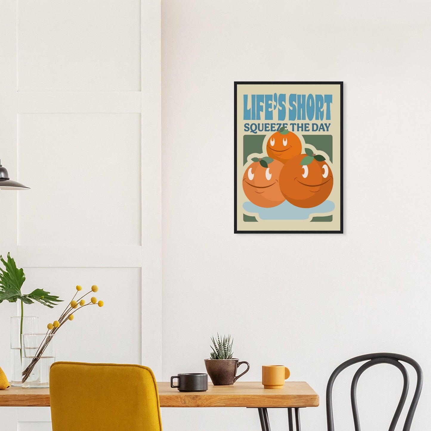 Fruity 'Squeeze The Day' - Premium Matte Paper Wooden Framed Poster