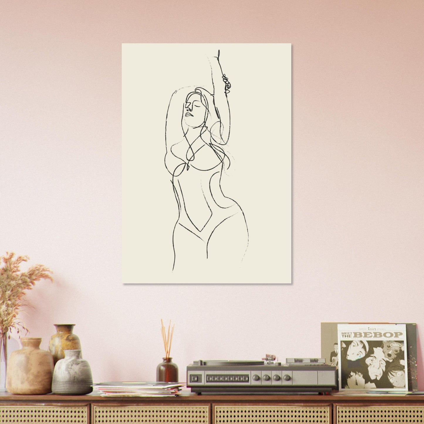 Line Art 'Beach Ready' - Premium Matte Paper Poster