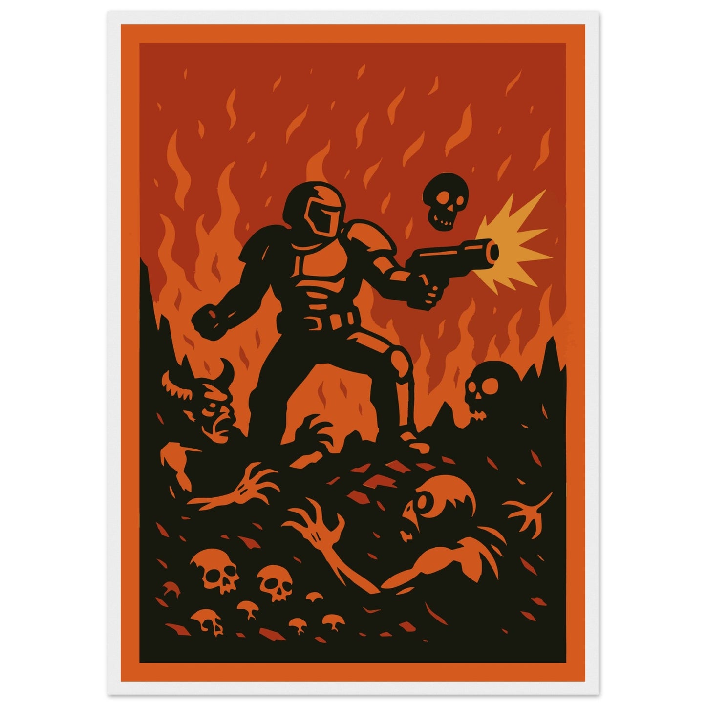 Gaming 'Slayer' - Premium Matte Paper Wooden Framed Poster