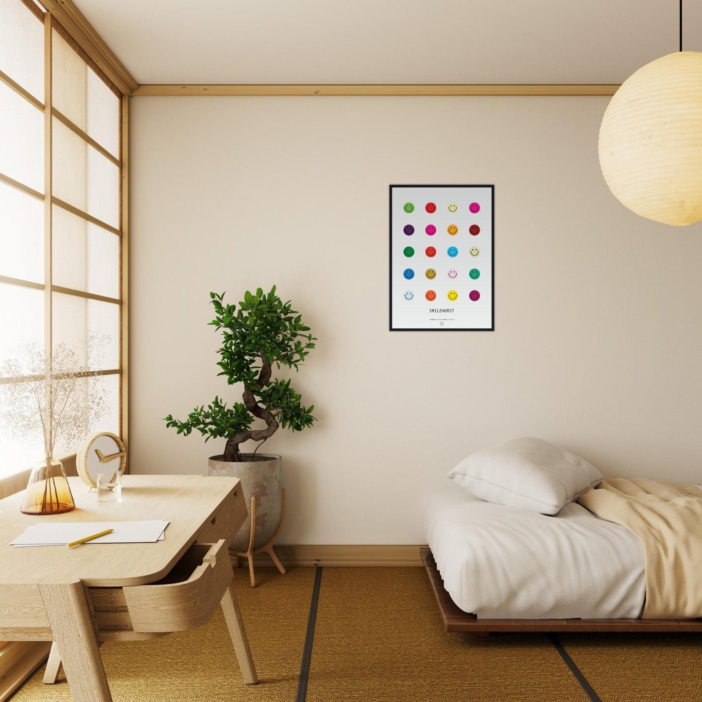 Colours 'Smilehirst' - Premium Matte Paper Wooden Framed Poster