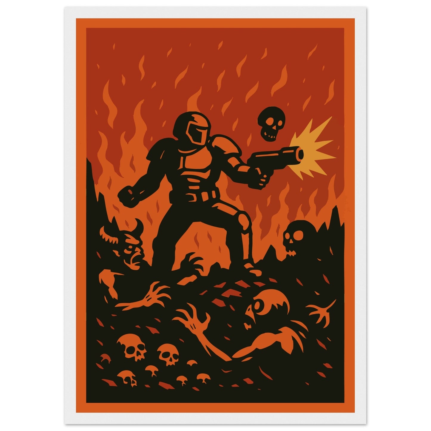 Gaming 'Slayer' - Premium Matte Paper Wooden Framed Poster