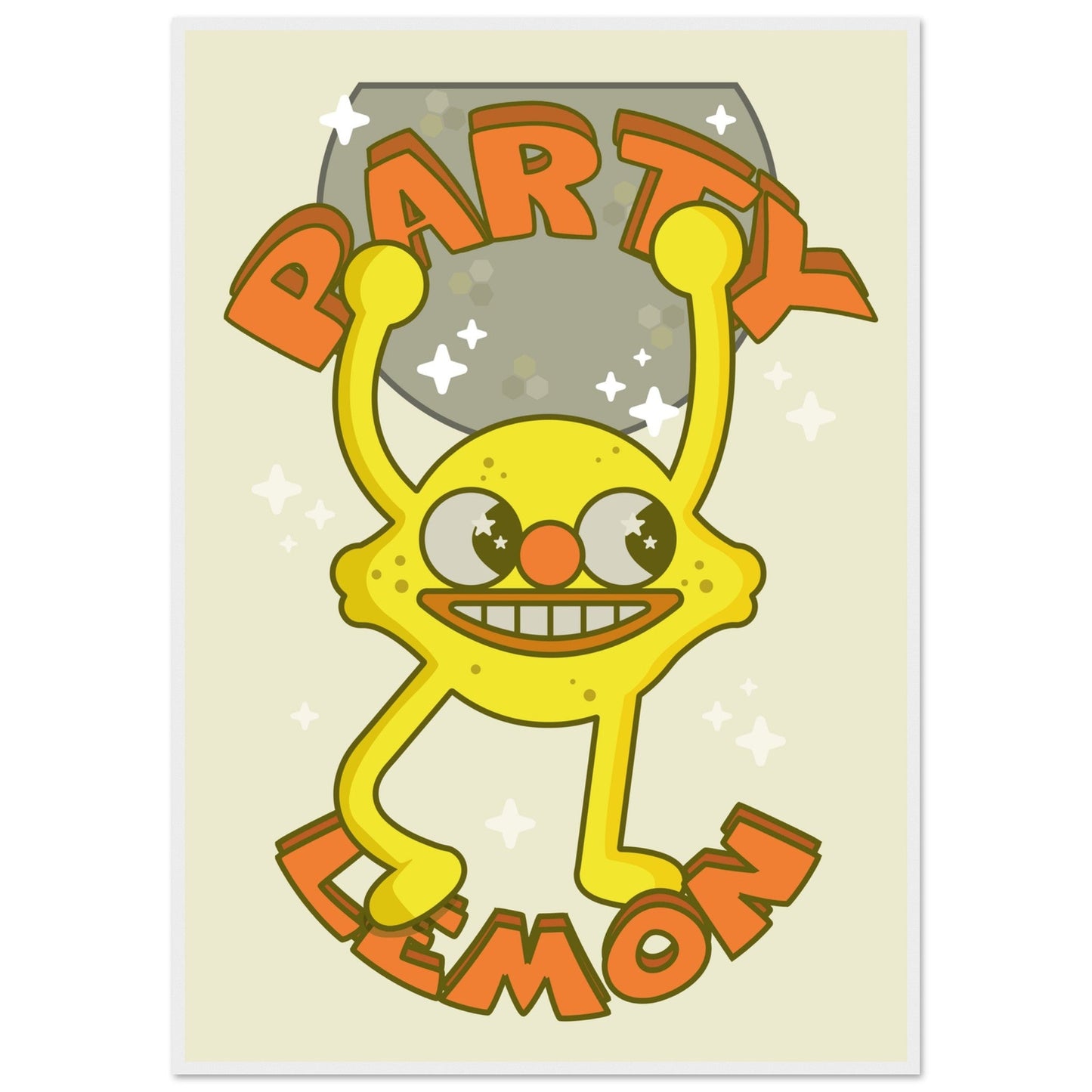 Fruity 'Party Lemon' - Premium Matte Paper Wooden Framed Poster