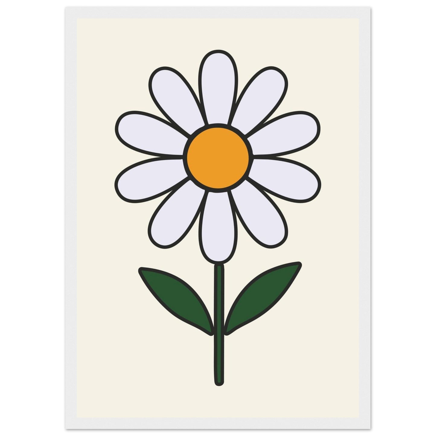 Daisy Flower  - Premium Matte Paper Wooden Framed Poster