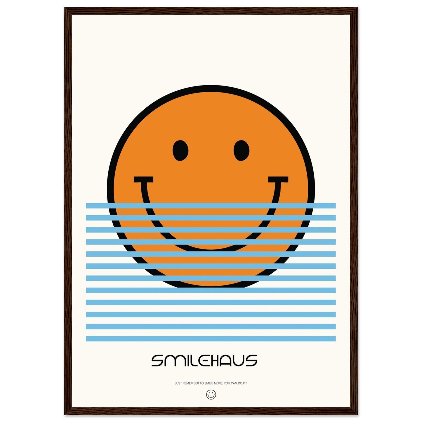 Orange & Blue 'Smilehaus' - Premium Matte Paper Wooden Framed Poster
