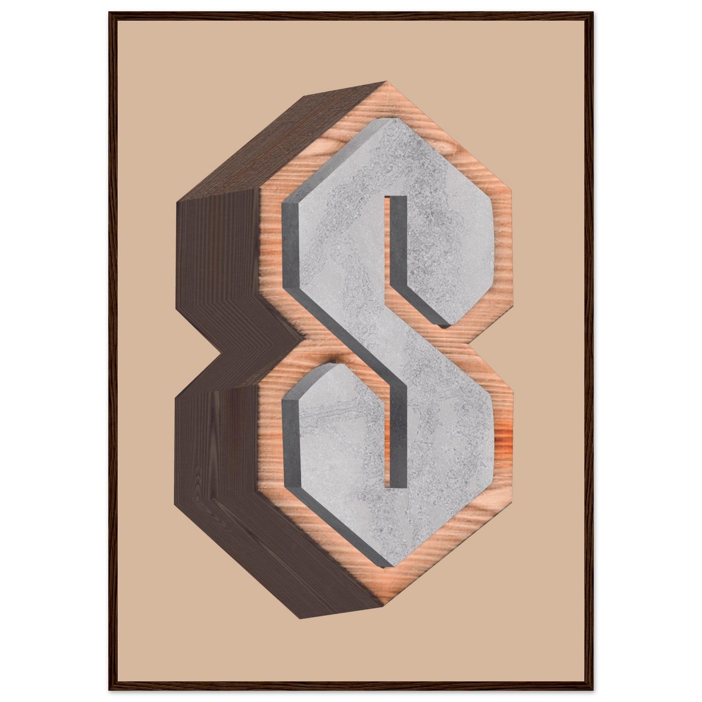 Super S - Premium Matte Paper Wooden Framed Poster