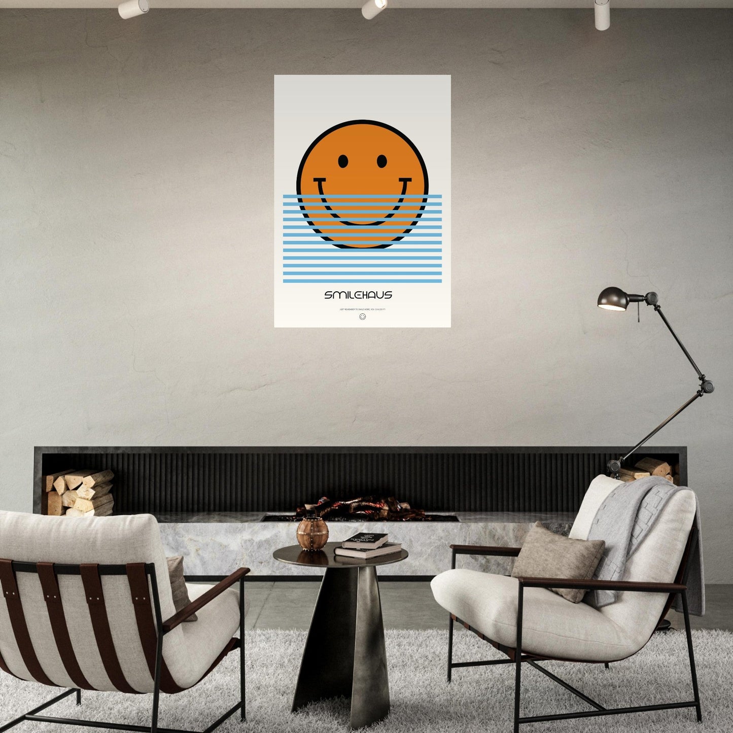 Orange & Blue 'Smilehaus' - Premium Matte Paper Poster