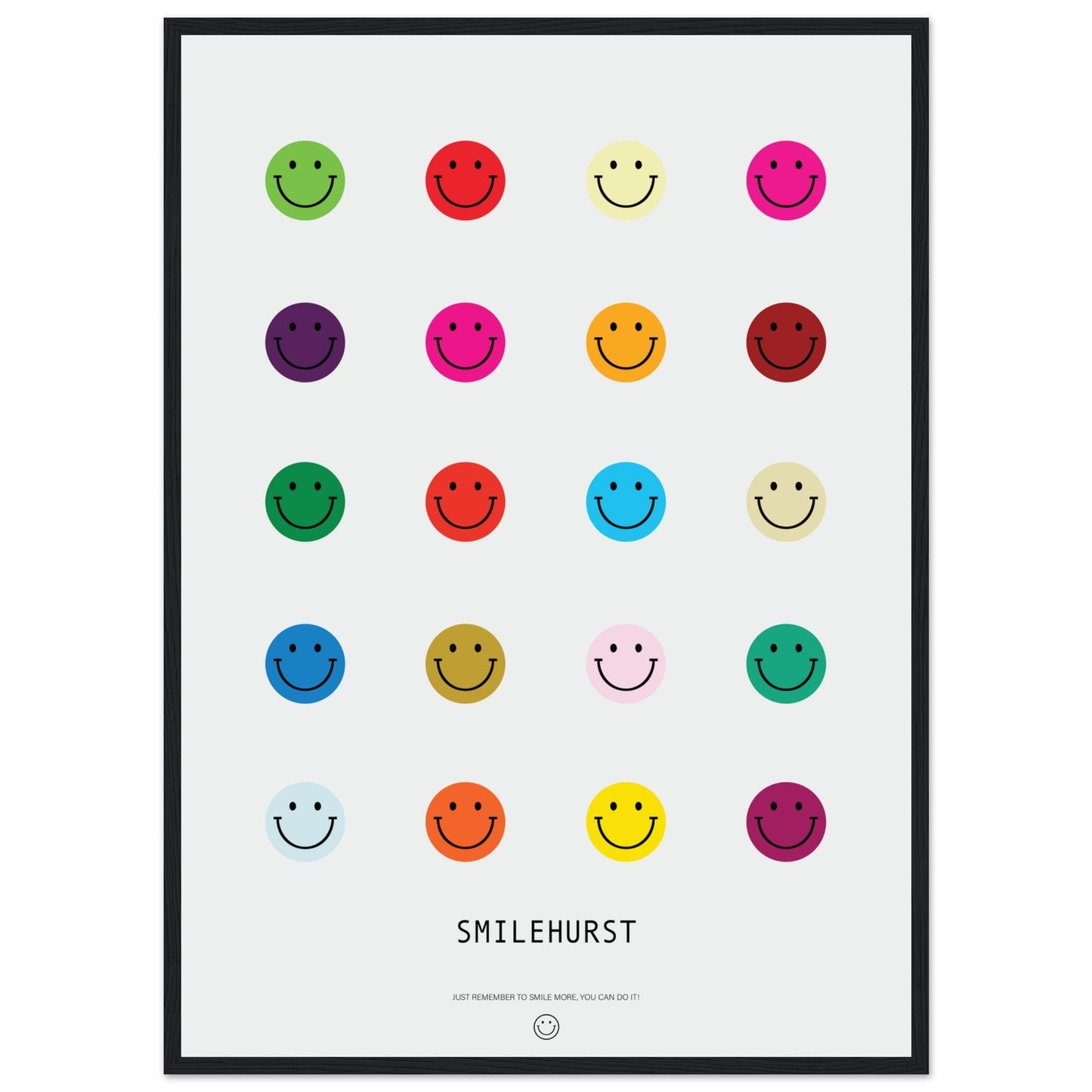 Colours 'Smilehirst' - Premium Matte Paper Wooden Framed Poster