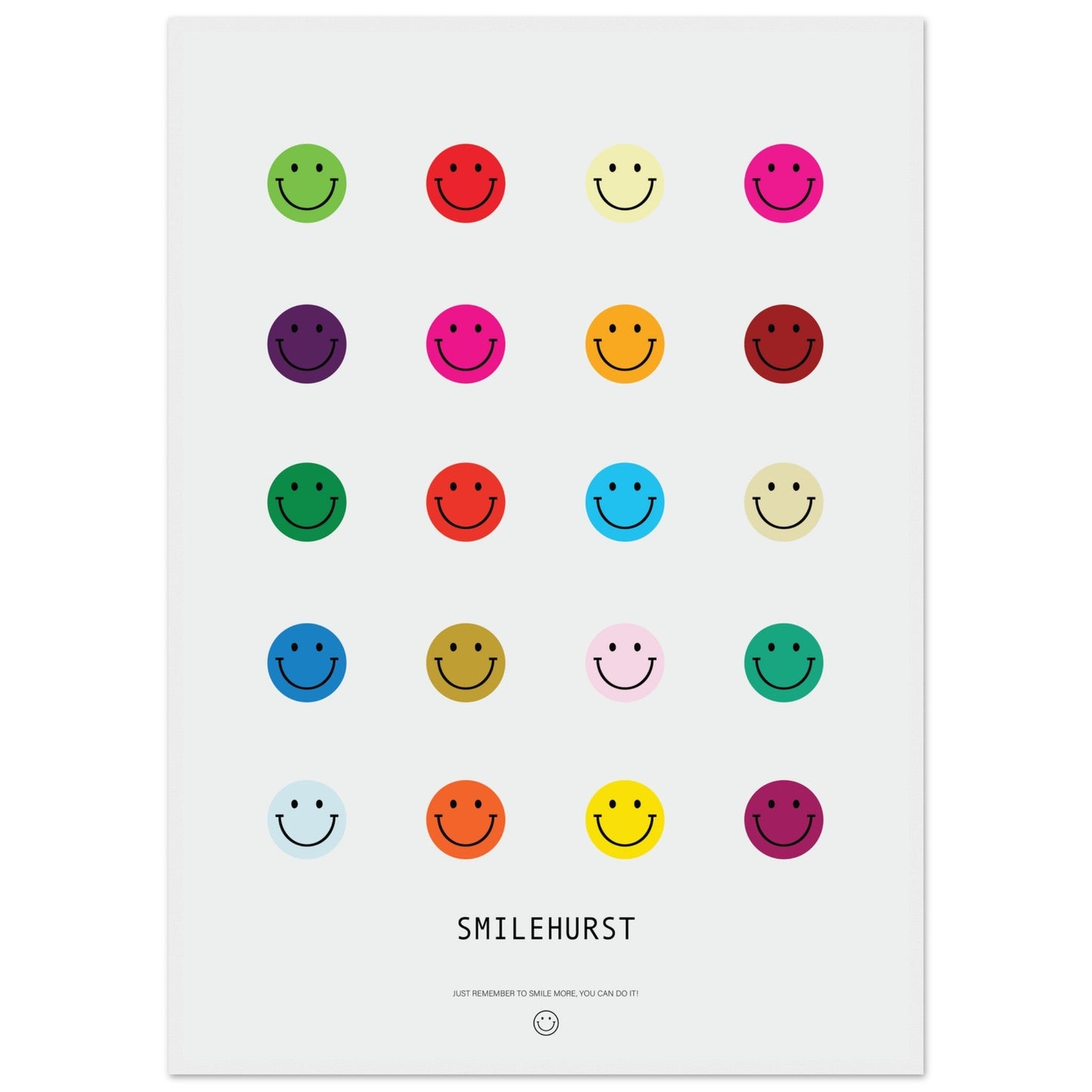 Colours 'Smilehirst' - Premium Matte Paper Wooden Framed Poster