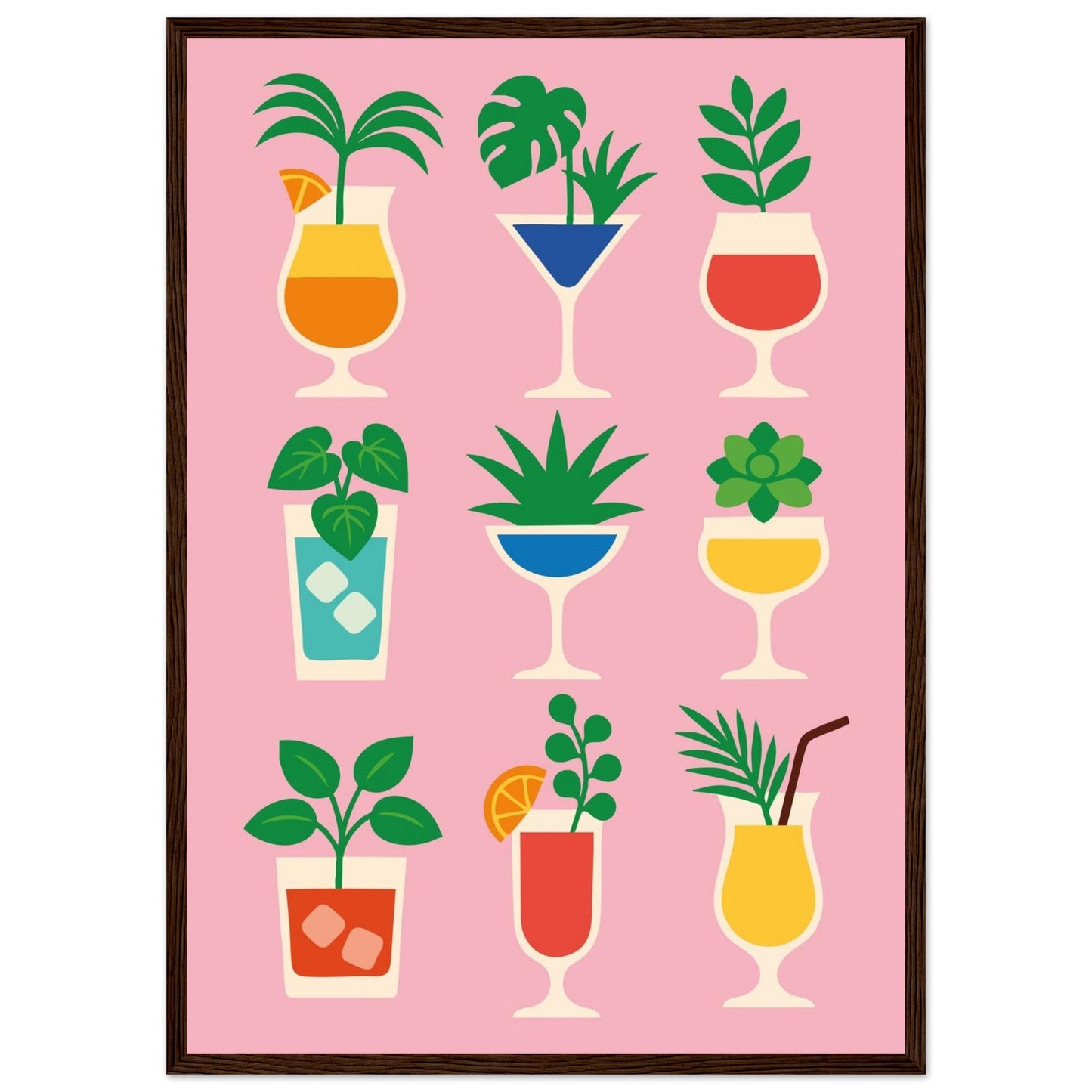 Cocktail Jungle   - Premium Matte Paper Wooden Framed Poster