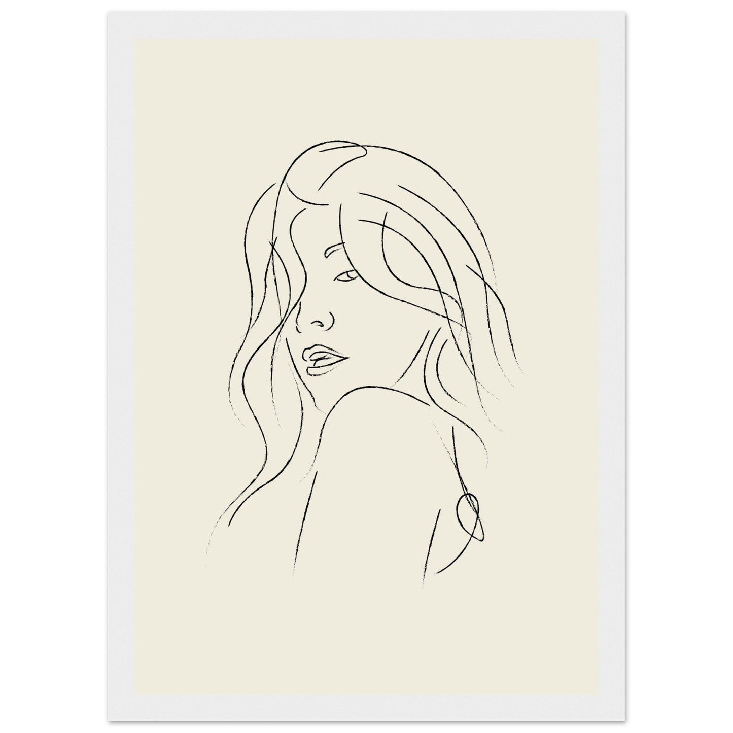 Line Art 'The Pose' - Premium Matte Paper Wooden Framed Poster