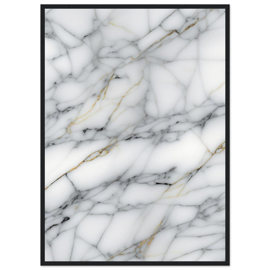 Marble 'Grey'  - Premium Matte Paper Wooden Framed Poster