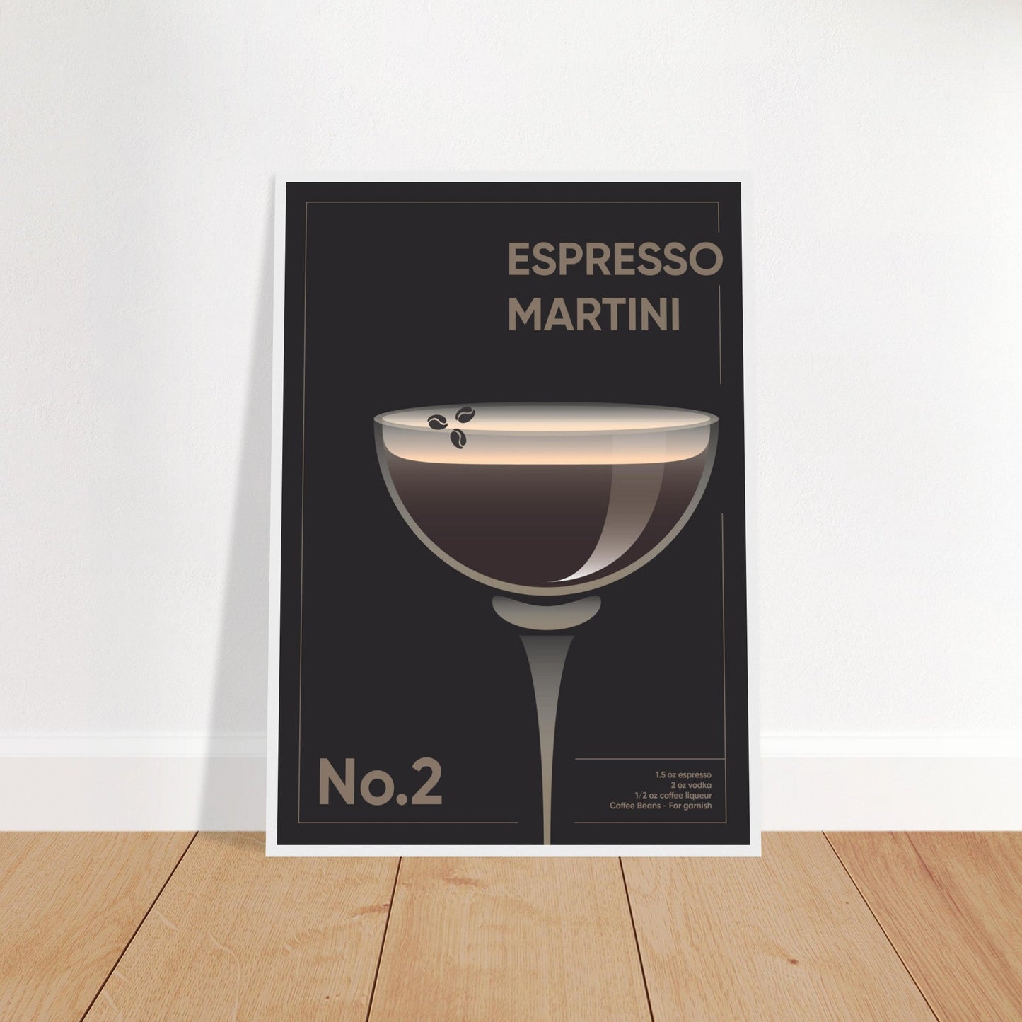 Cocktail 'Espresso Martini' - Premium Matte Paper Wooden Framed Poster