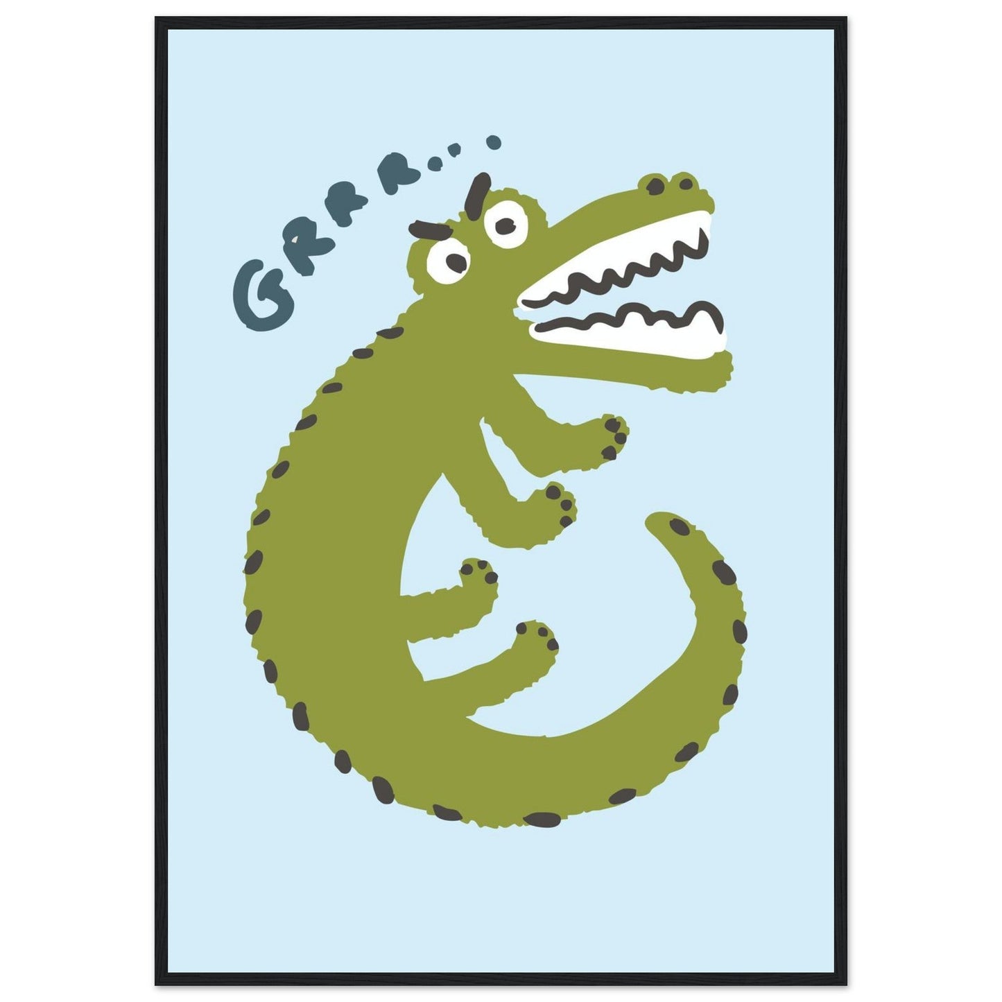 Animals 'Grrr...(Bad Day Croc)' - Premium Matte Paper Wooden Framed Poster