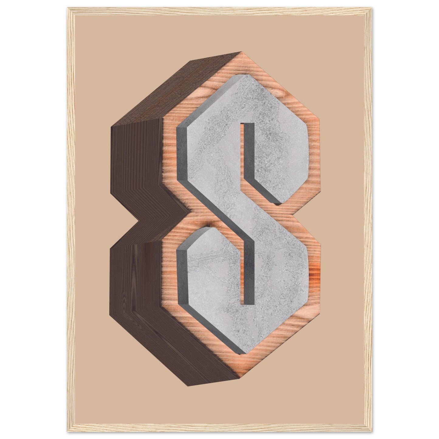 Super S - Premium Matte Paper Wooden Framed Poster