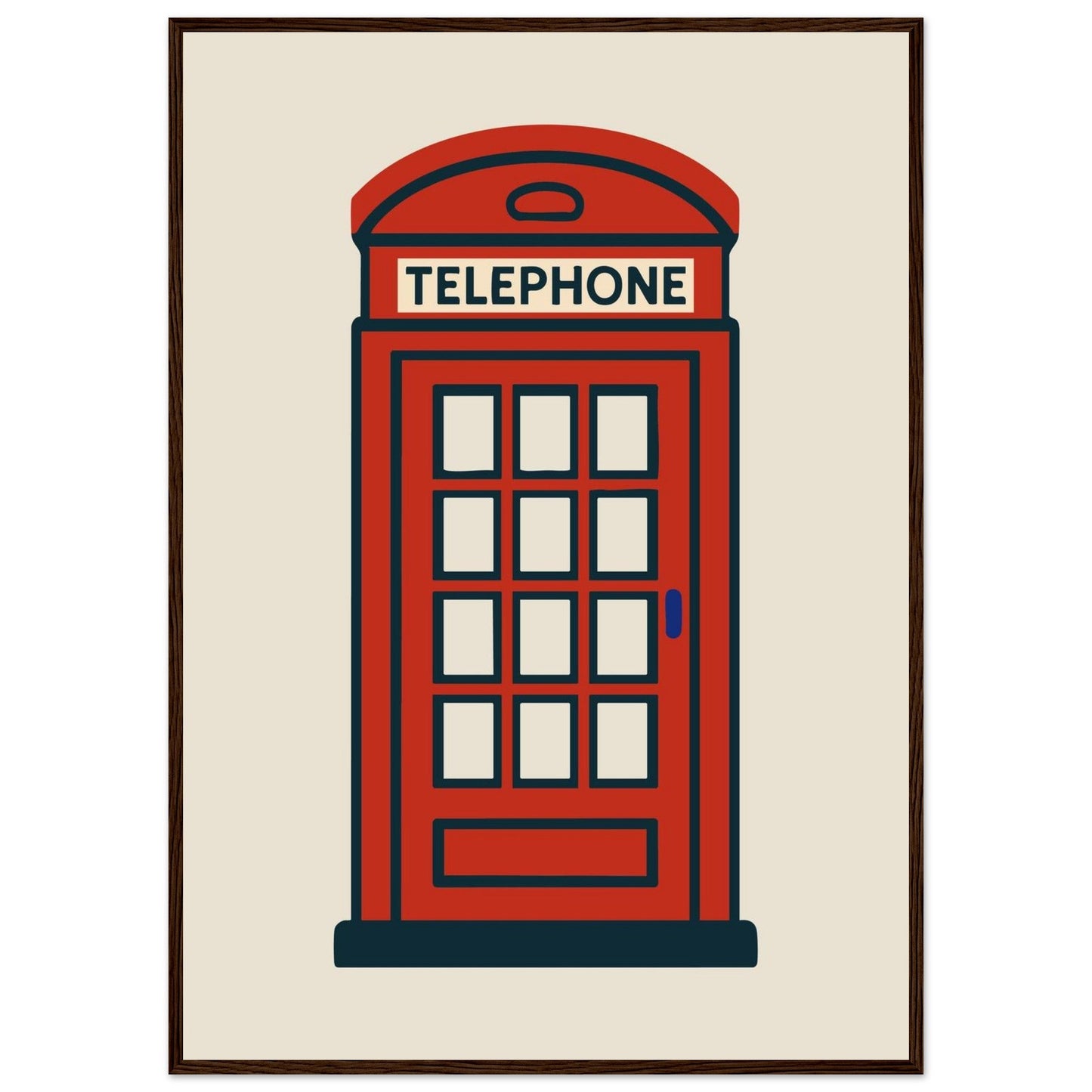 Cities/ Places 'Phone Box' - Premium Matte Paper Wooden Framed Poster