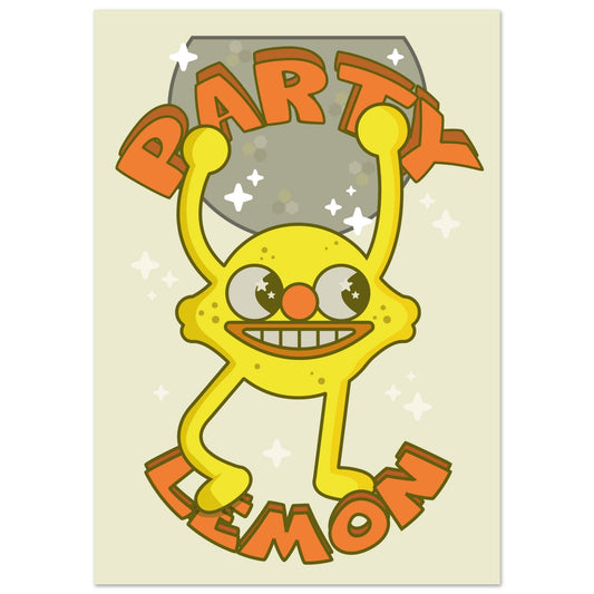 Fruity 'Party Lemon' - Premium Matte Paper Poster