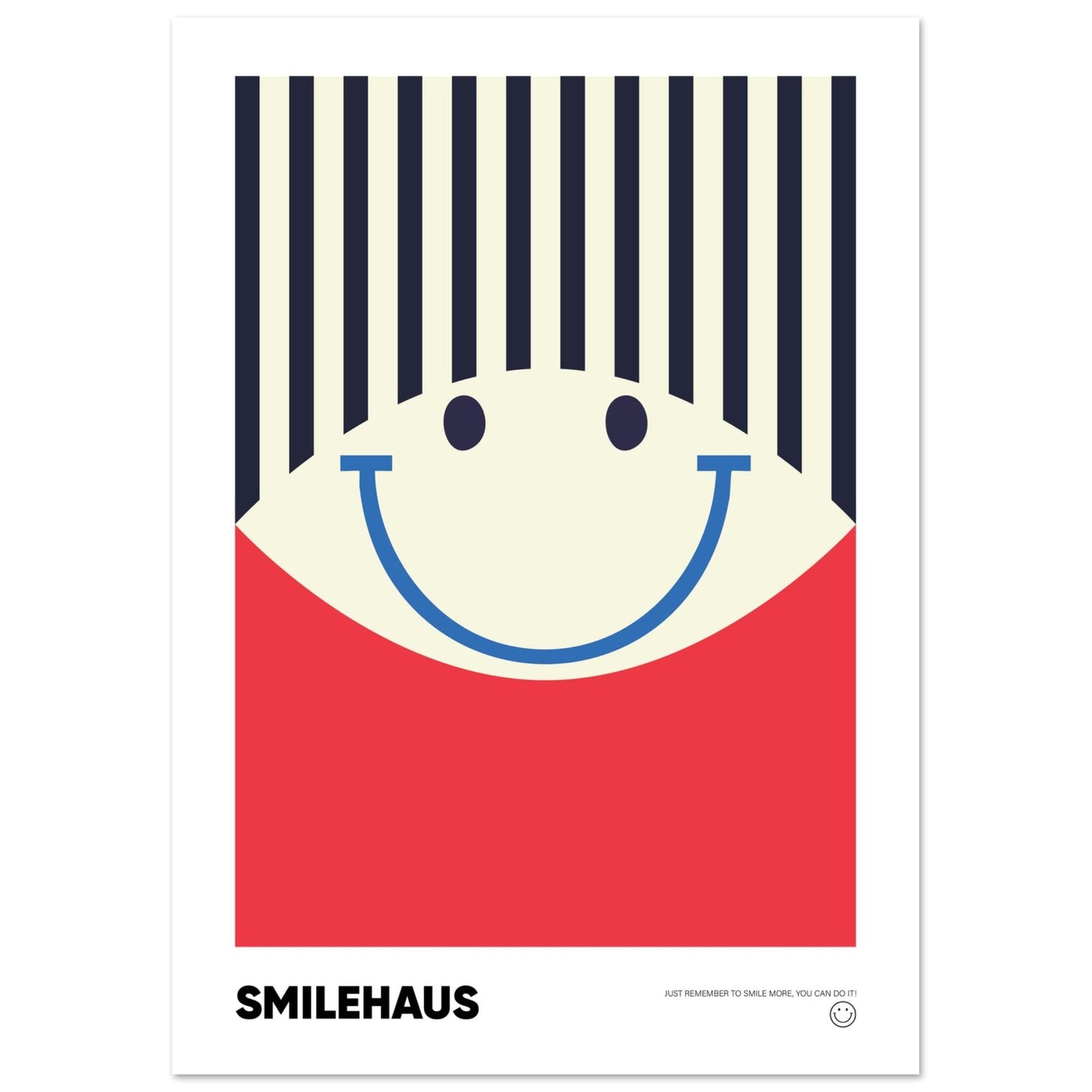 Red & Blue 'Smilehaus' - Premium Matte Paper Poster