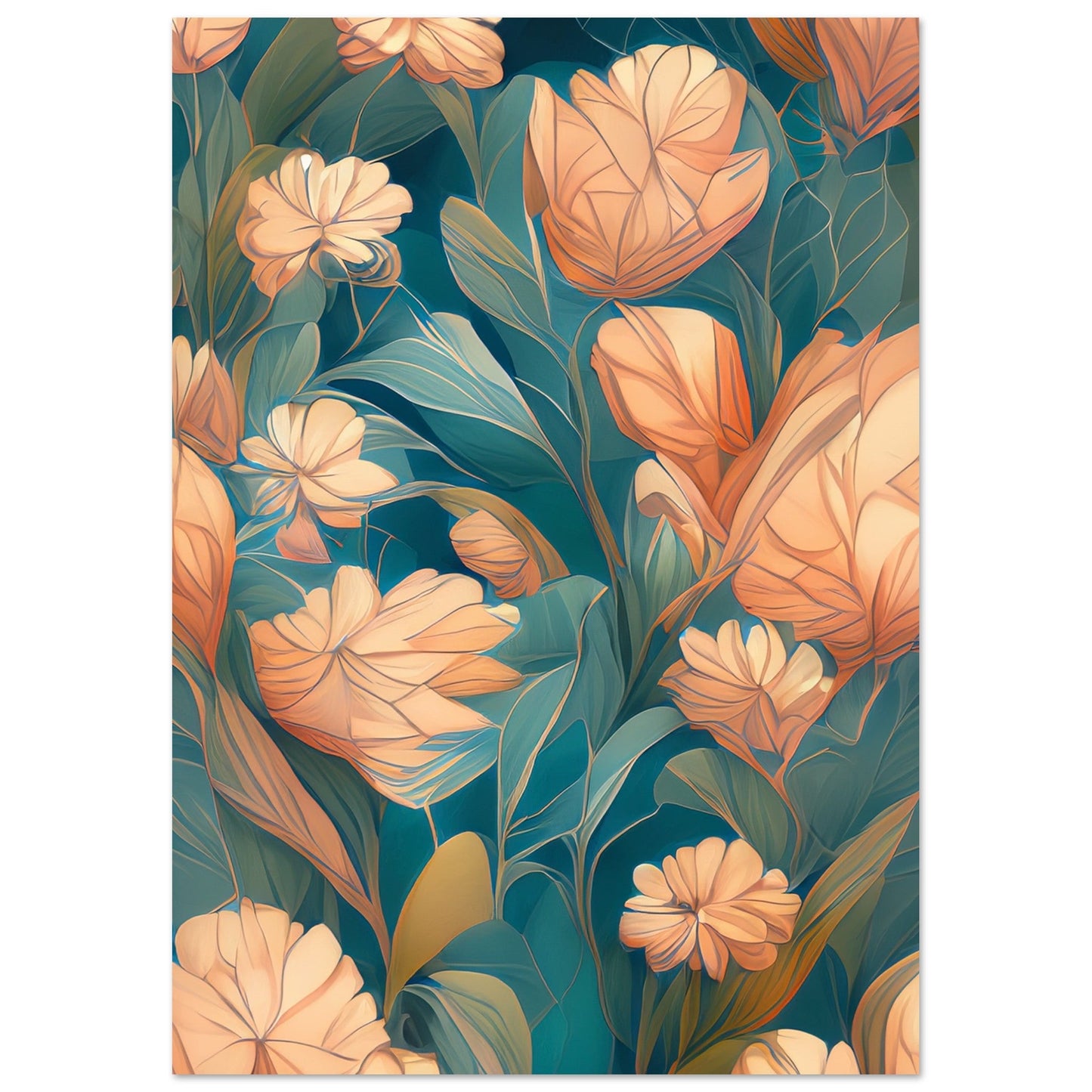 Flowers 'Abstract Garden' - Premium Matte Paper Poster