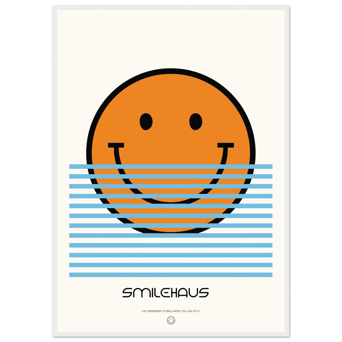 Orange & Blue 'Smilehaus' - Premium Matte Paper Wooden Framed Poster