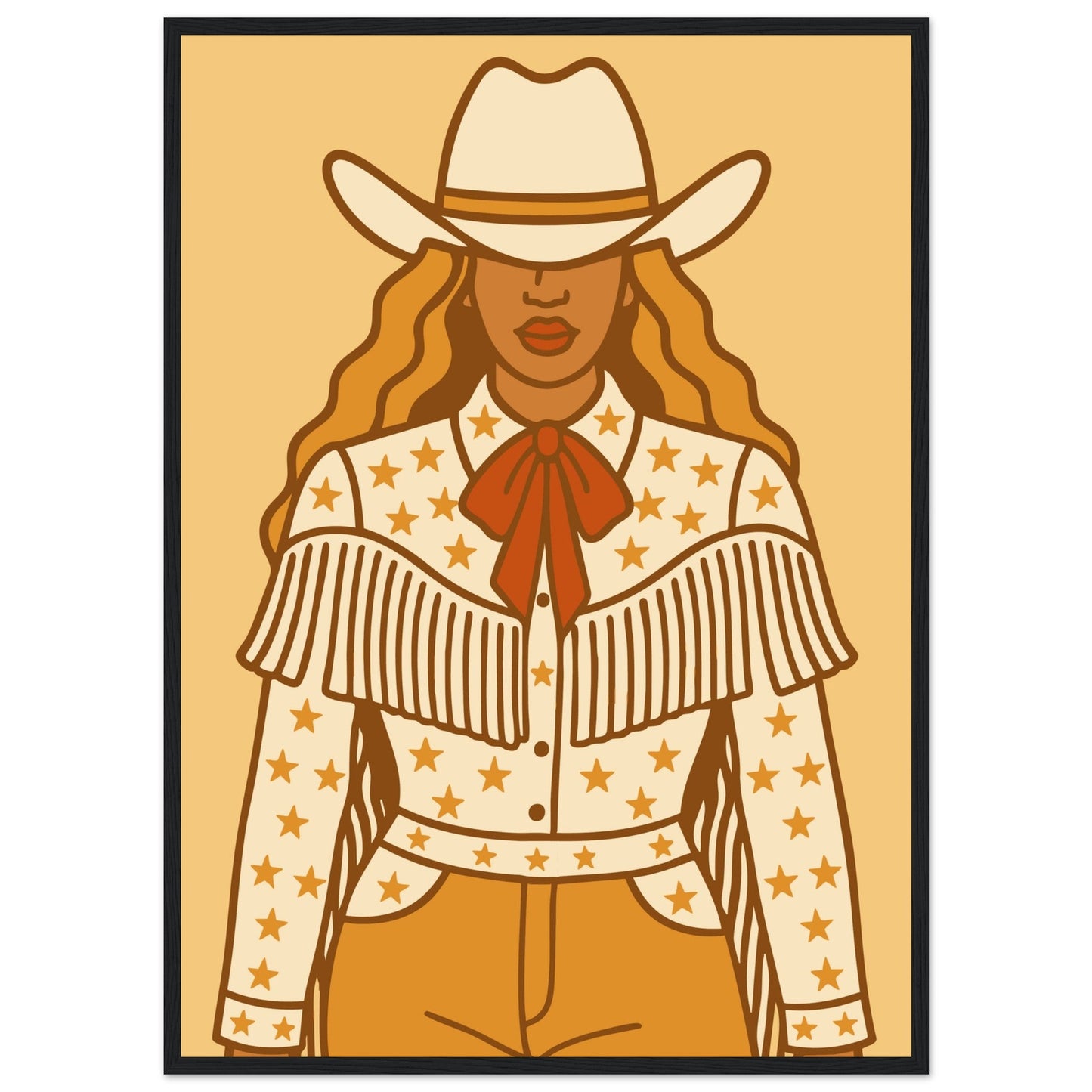 Cowboy 'B' - Premium Matte Paper Wooden Framed Poster