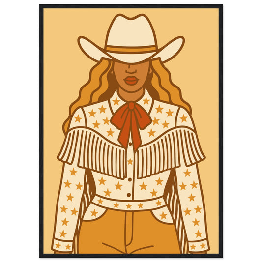 Cowboy 'B' - Premium Matte Paper Wooden Framed Poster