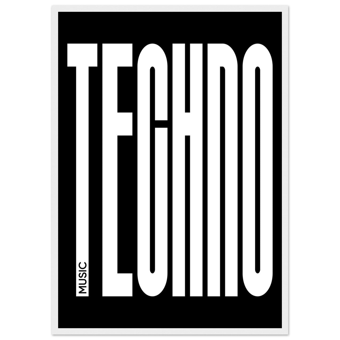 Music TECHNO - Premium Matte Paper Wooden Framed Poster