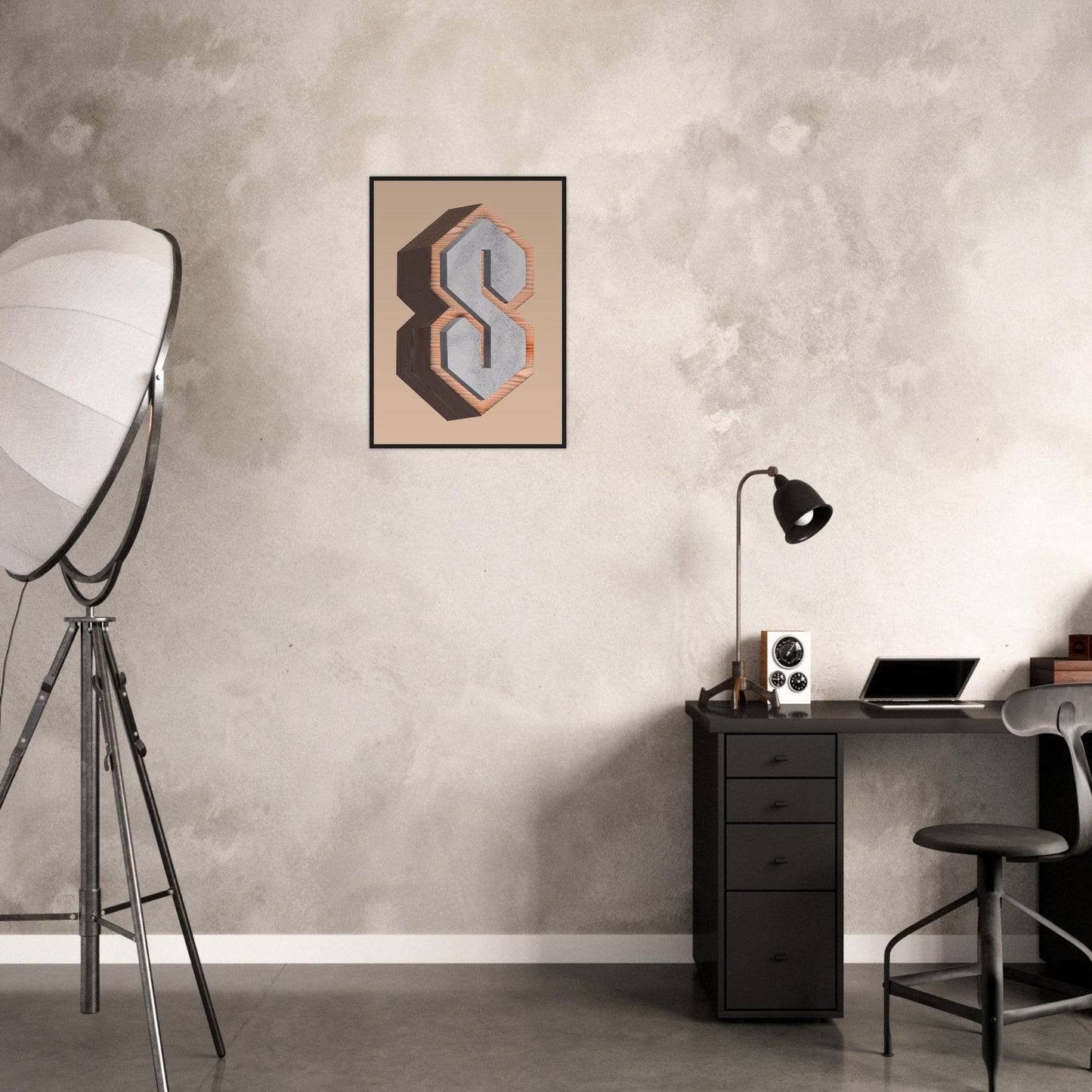 Super S - Premium Matte Paper Wooden Framed Poster