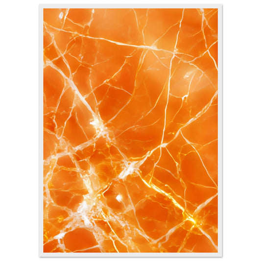 Marble 'Orange' II - Premium Matte Paper Wooden Framed Poster