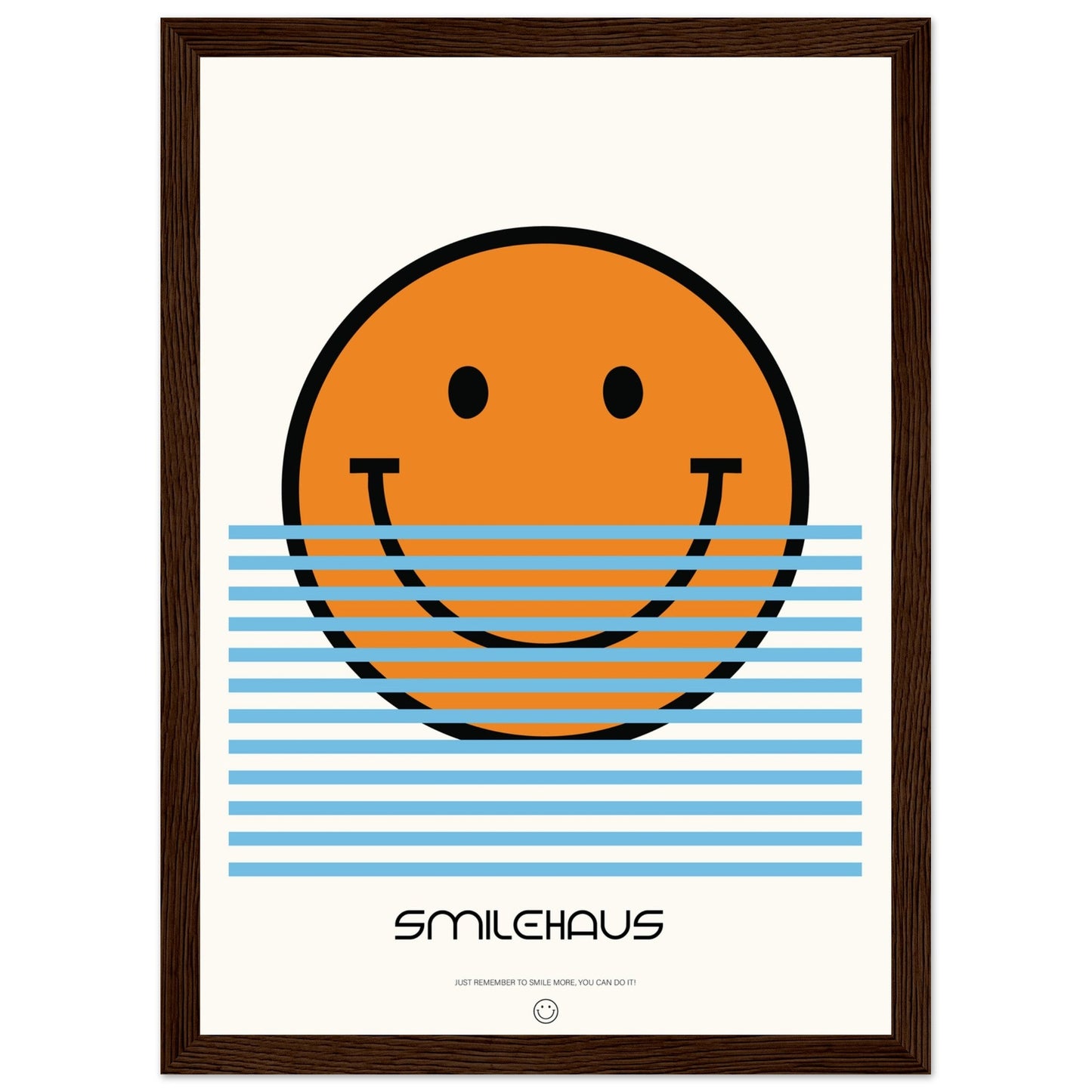Orange & Blue 'Smilehaus' - Premium Matte Paper Wooden Framed Poster