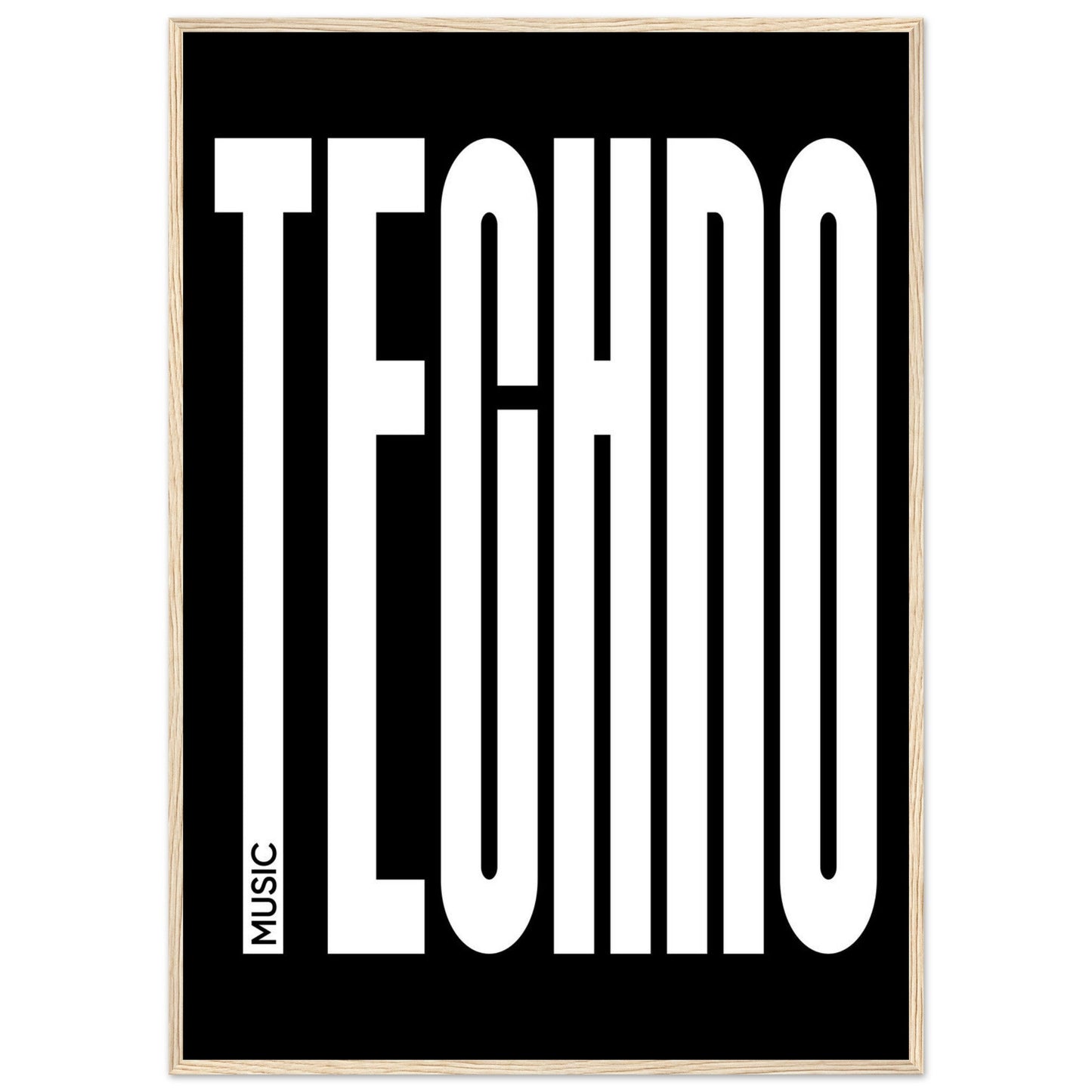 Music TECHNO - Premium Matte Paper Wooden Framed Poster