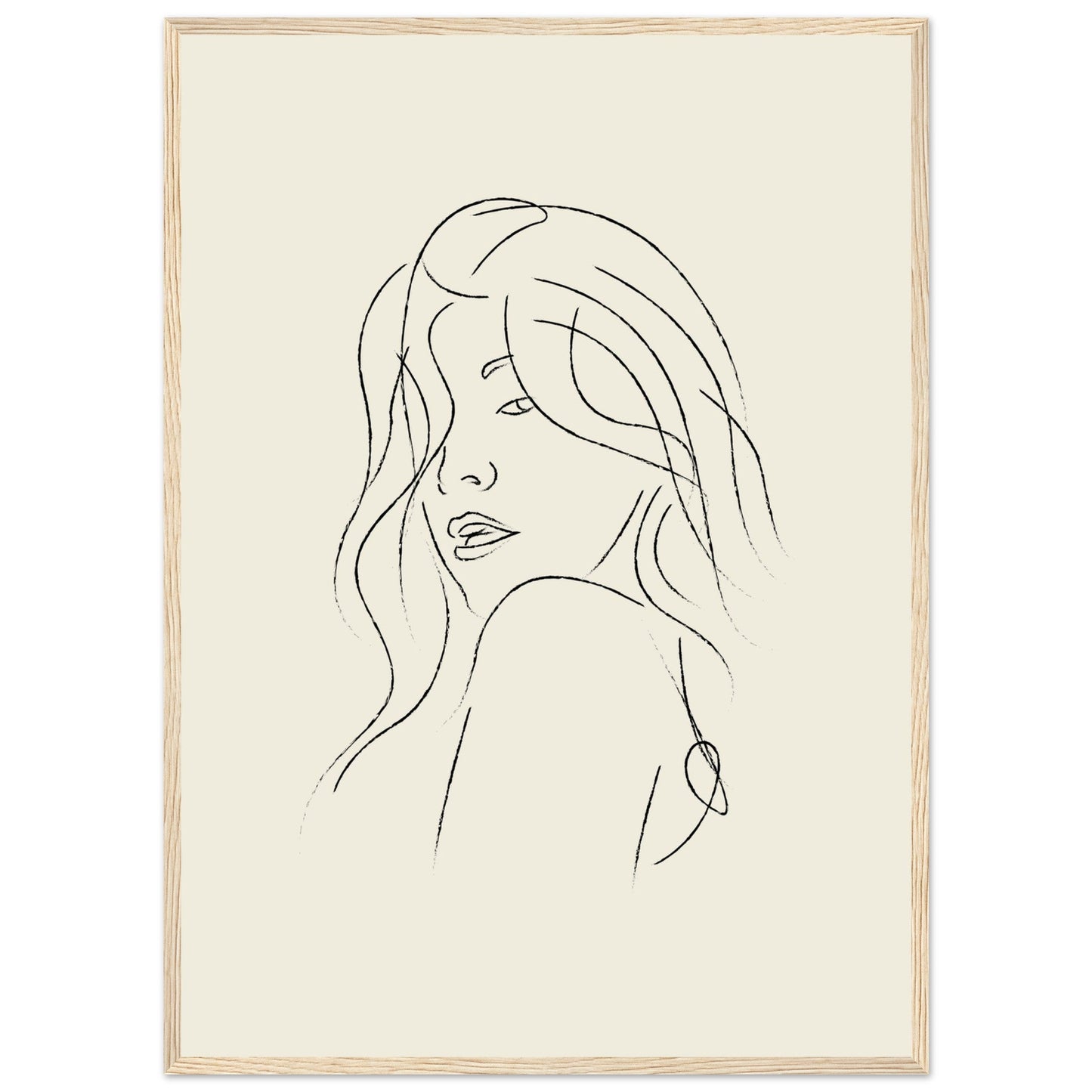Line Art 'The Pose' - Premium Matte Paper Wooden Framed Poster