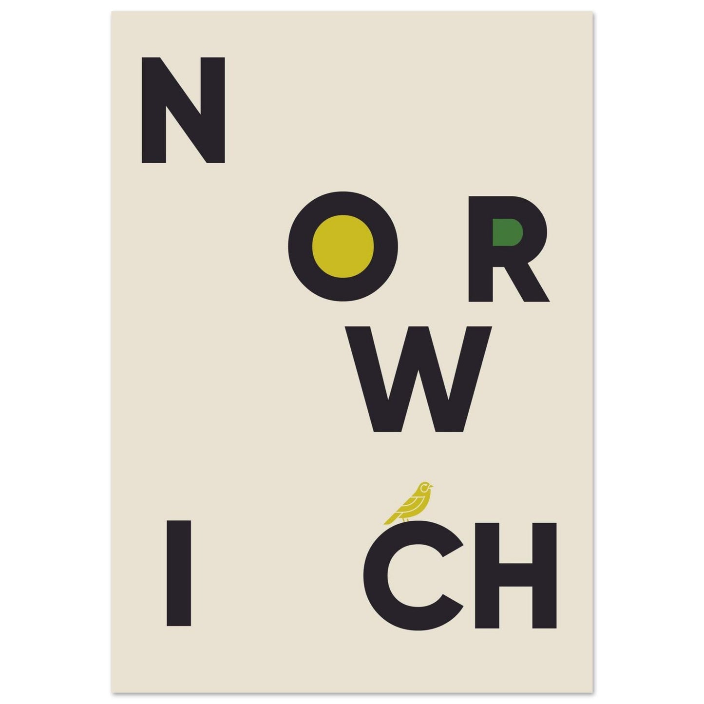 Cities/ Places 'Norwich' - Premium Matte Paper Poster