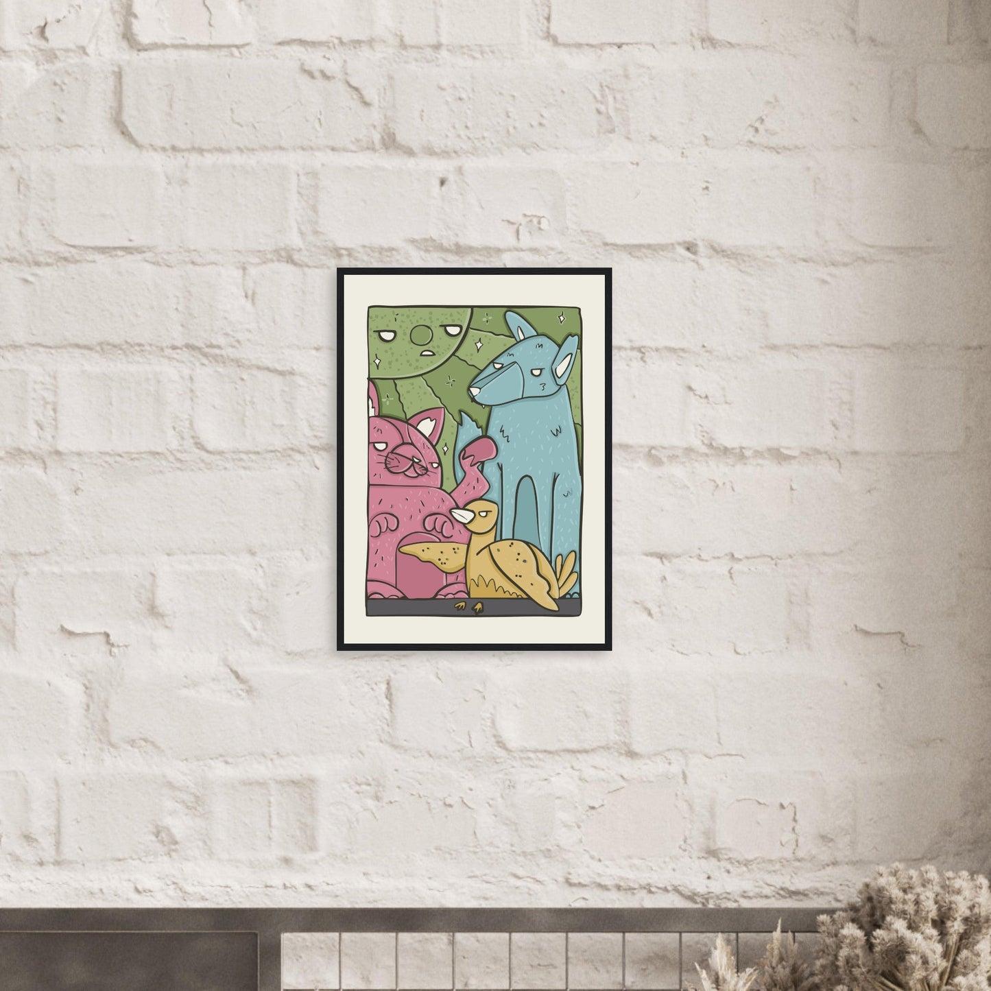 Animals 'The Crew' - Premium Matte Paper Wooden Framed Poster