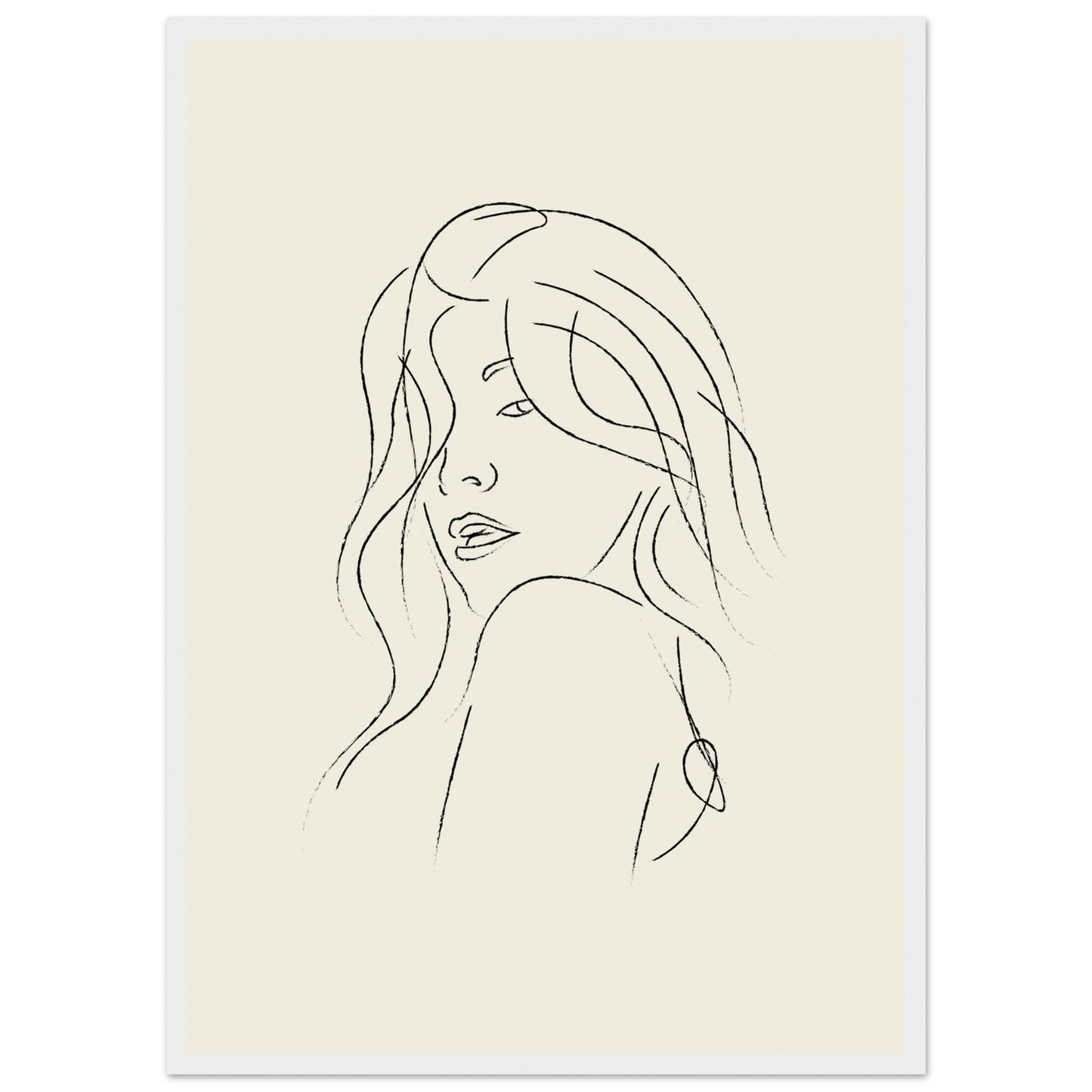 Line Art 'The Pose' - Premium Matte Paper Wooden Framed Poster