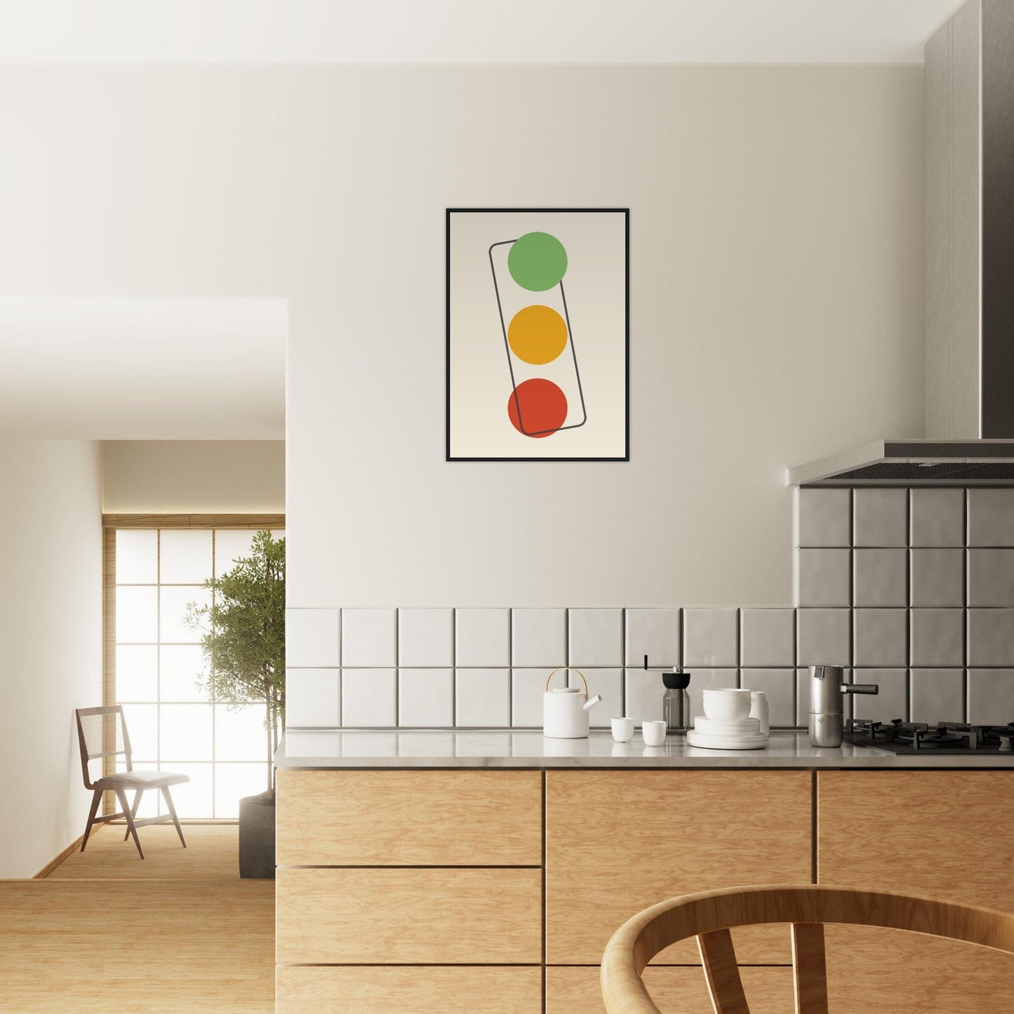 Sign 'The Lights' - Premium Matte Paper Wooden Framed Poster