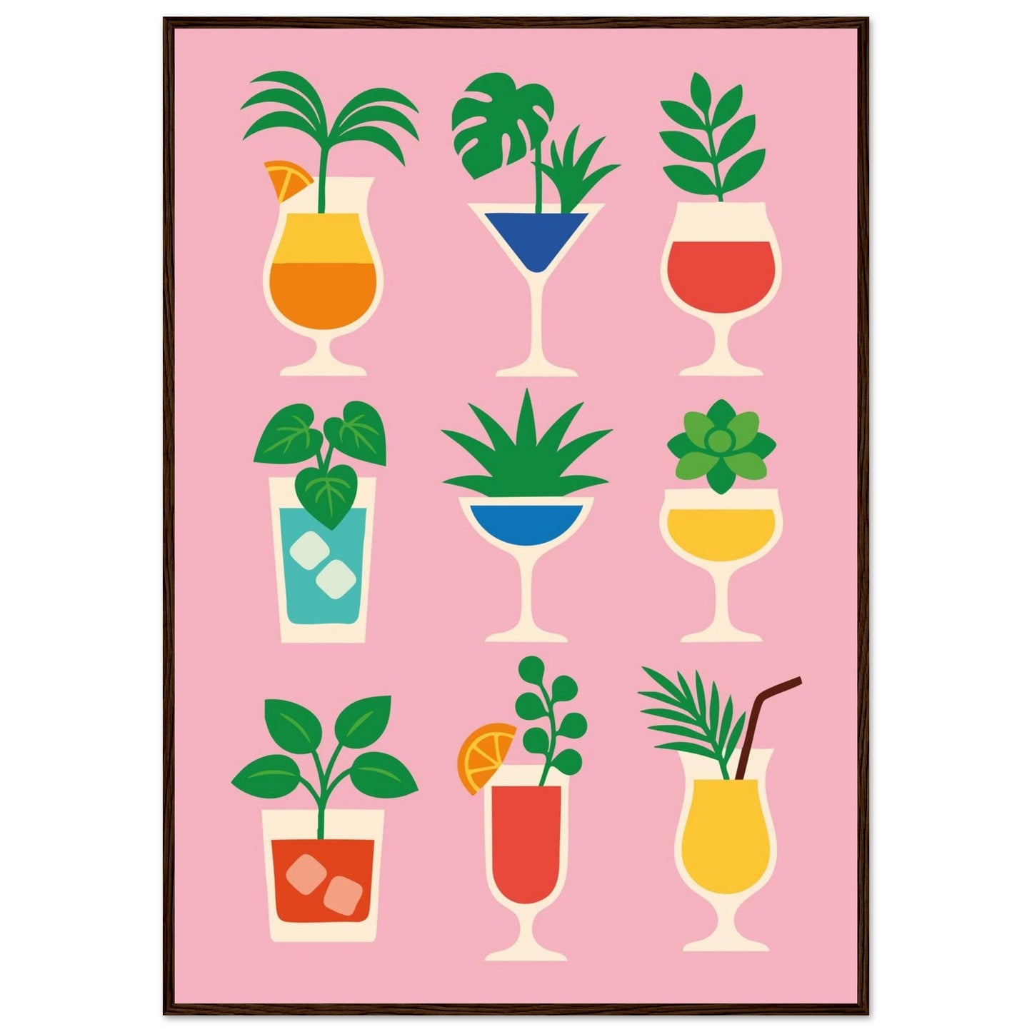 Cocktail Jungle   - Premium Matte Paper Wooden Framed Poster