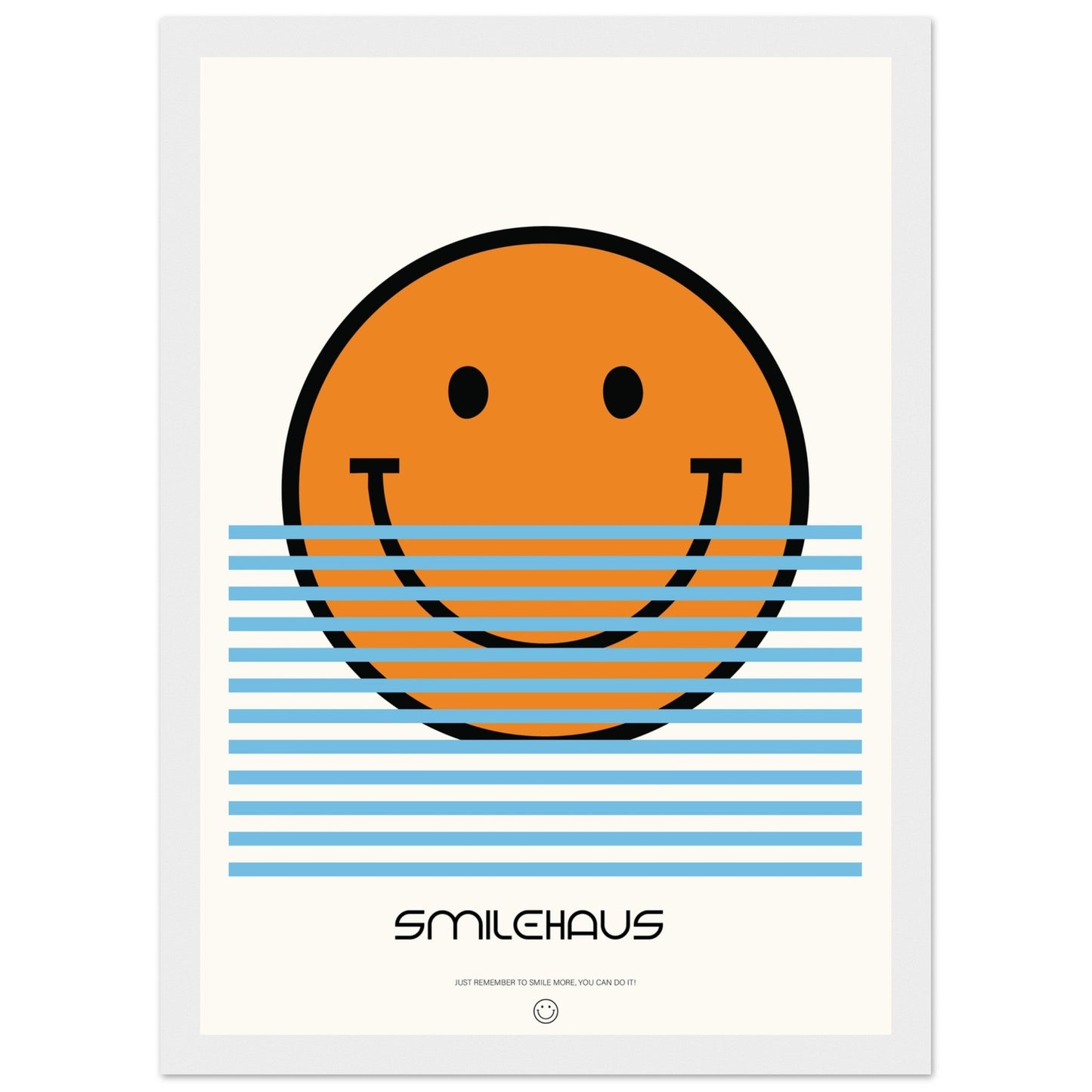 Orange & Blue 'Smilehaus' - Premium Matte Paper Wooden Framed Poster