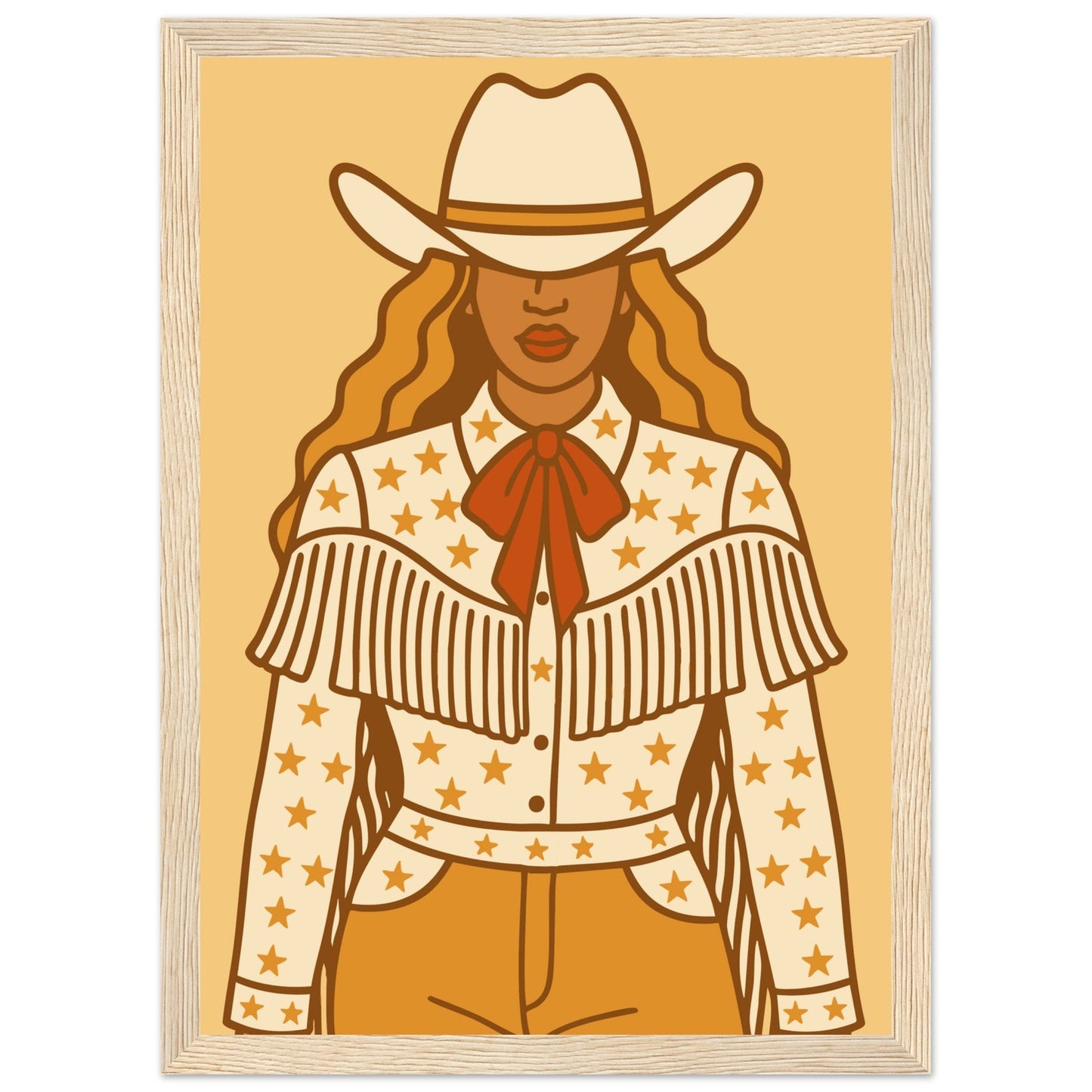 Cowboy 'B' - Premium Matte Paper Wooden Framed Poster