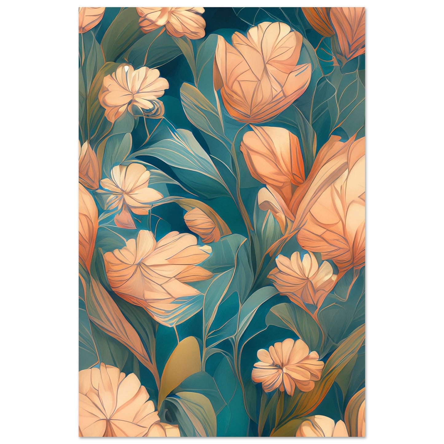 Flowers 'Abstract Garden' - Premium Matte Paper Poster