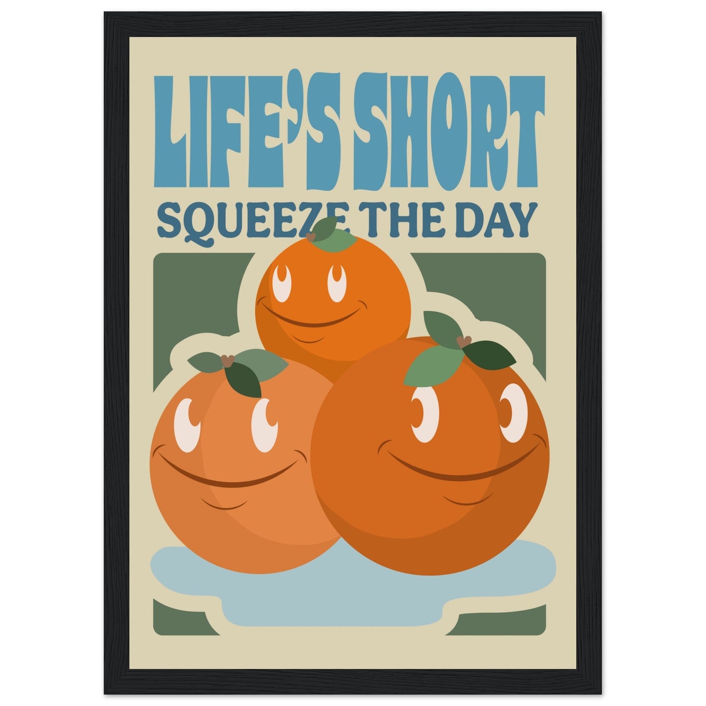 Fruity 'Squeeze The Day' - Premium Matte Paper Wooden Framed Poster