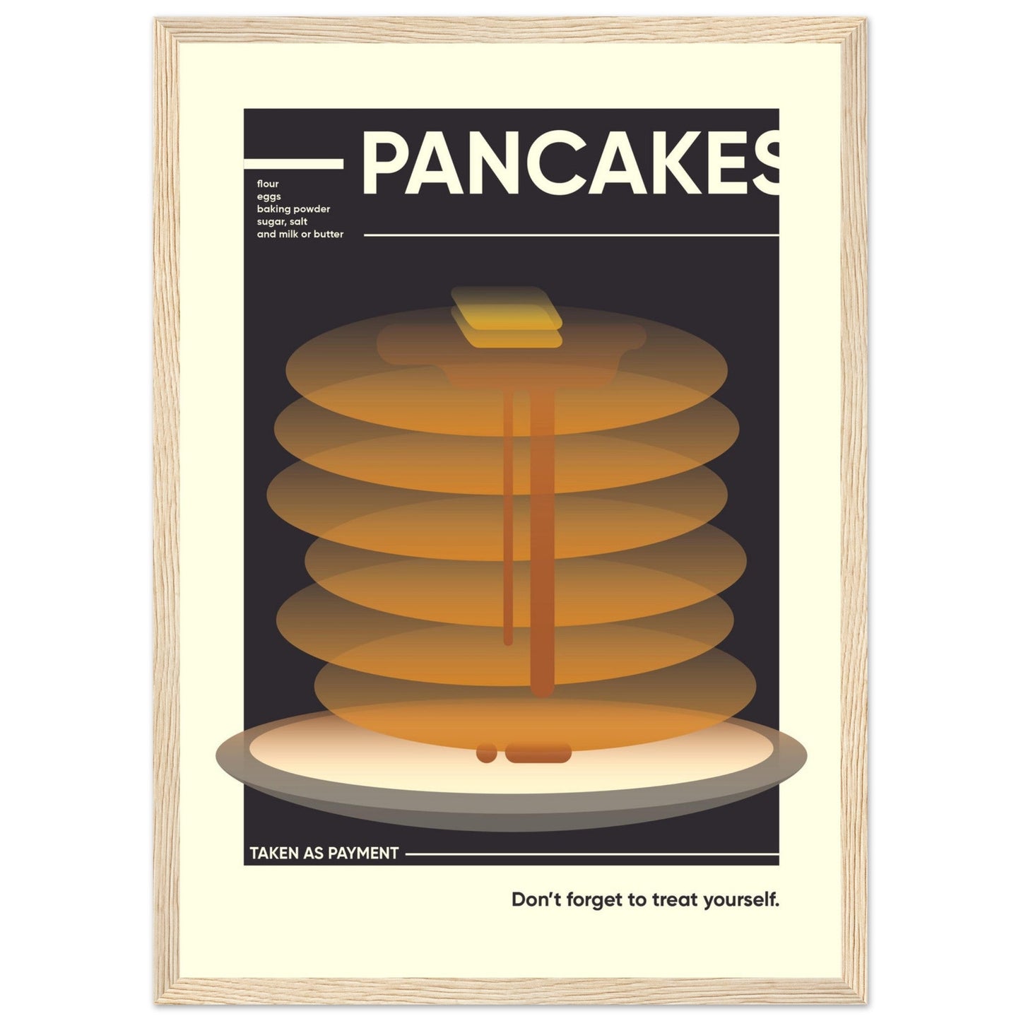 Pancakes - Premium Matte Paper Wooden Framed Poster