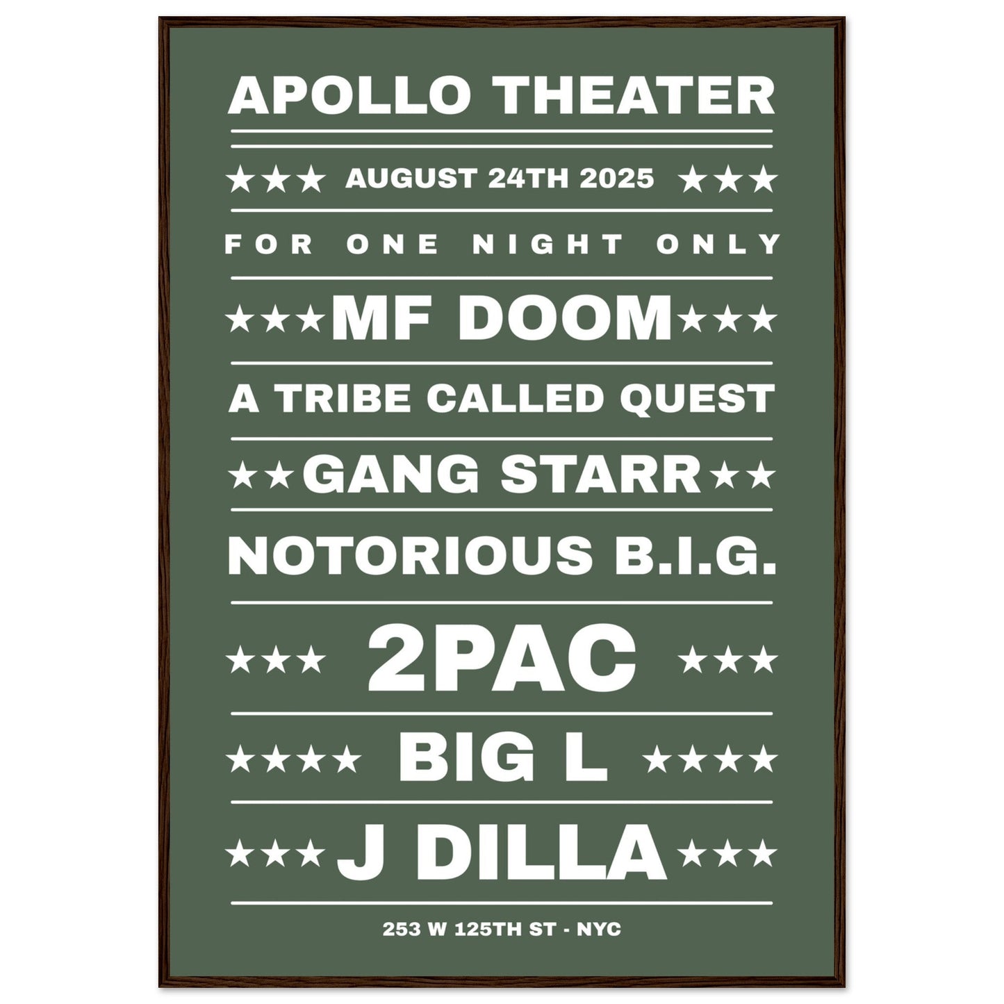 Sign 'Dream Hip Hop Gig' - Premium Matte Paper Wooden Framed Poster