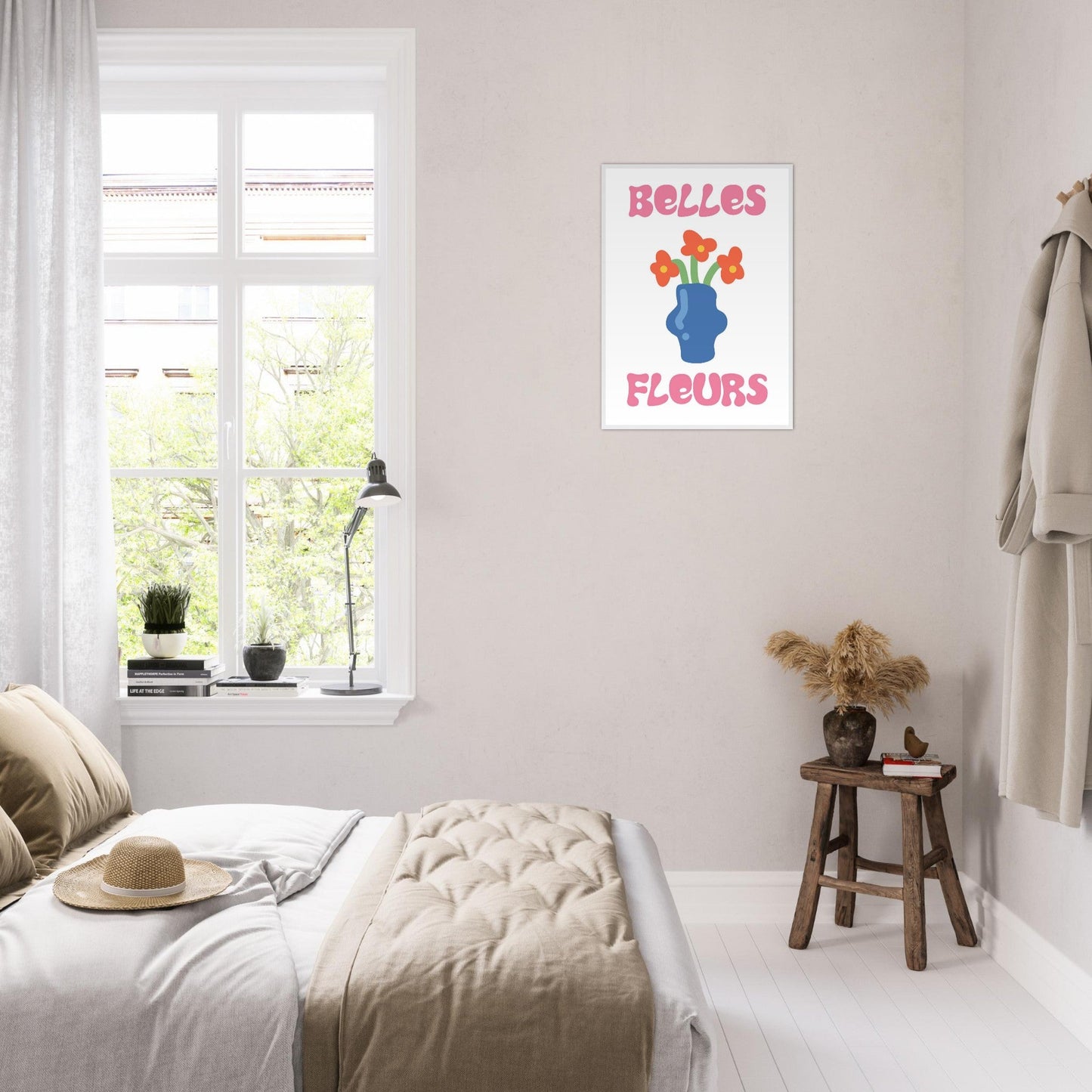 Flowers 'Belles Fleurs' - Premium Matte Paper Wooden Framed Poster