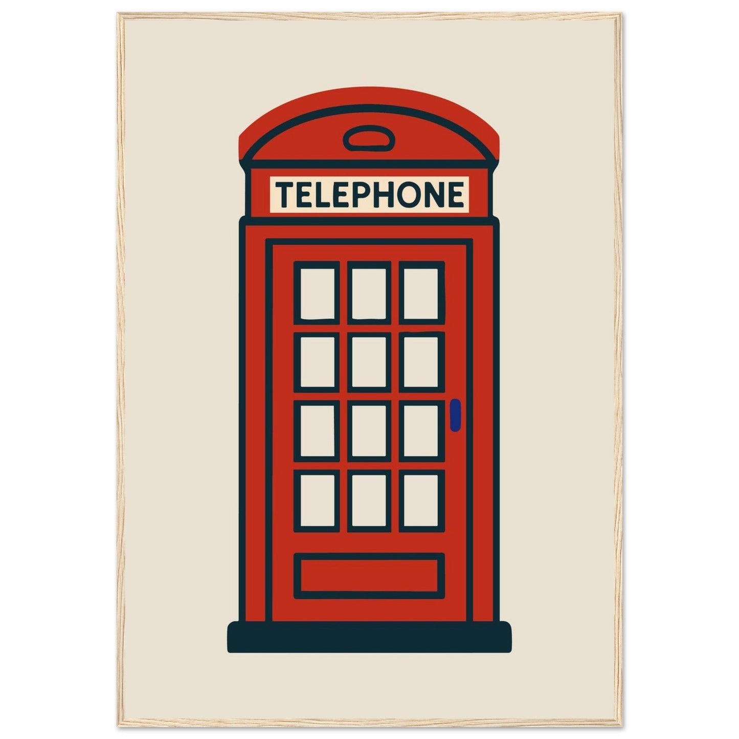 Cities/ Places 'Phone Box' - Premium Matte Paper Wooden Framed Poster