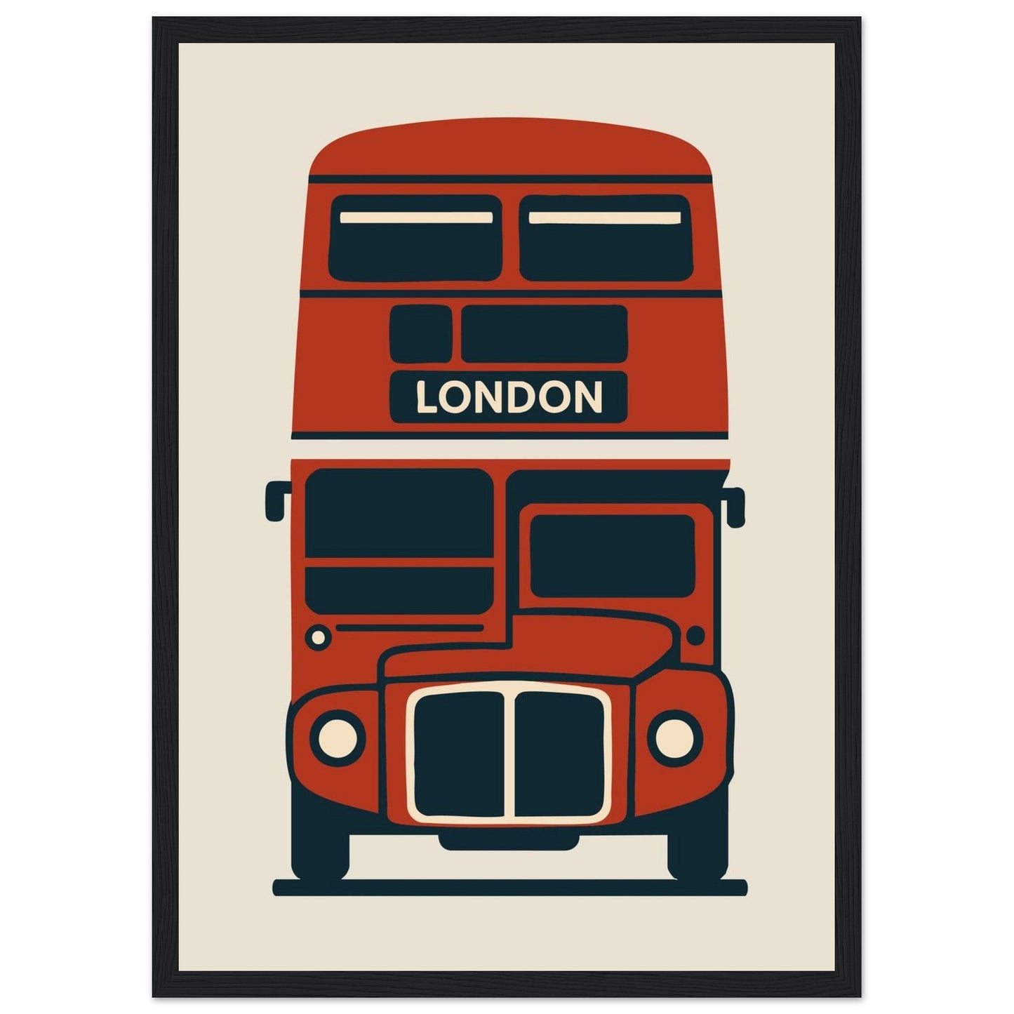 Cities/ Places 'Bus' - Premium Matte Paper Wooden Framed Poster