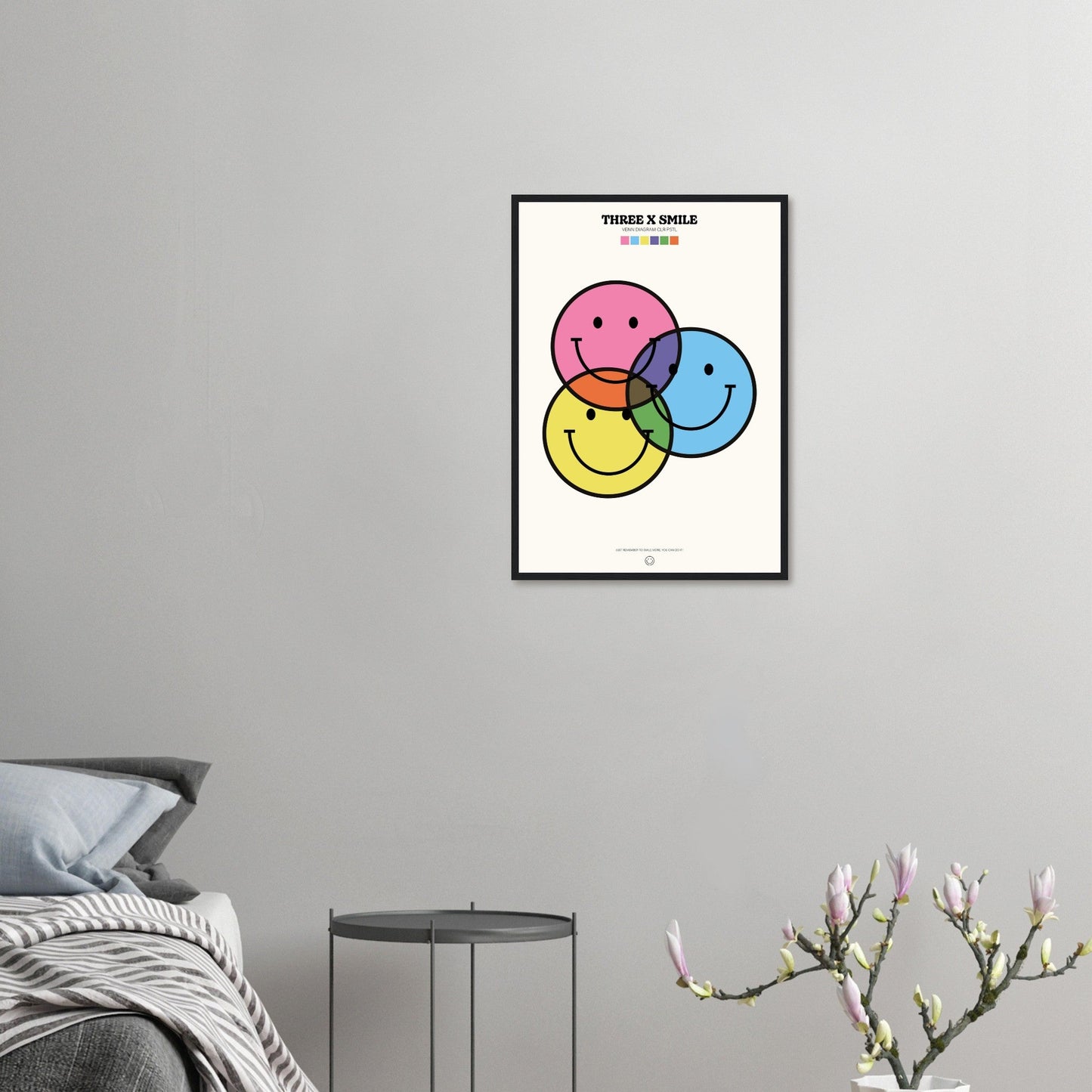 Smile 'Venn Diagram' ThreeX - Premium Matte Paper Wooden Framed Poster