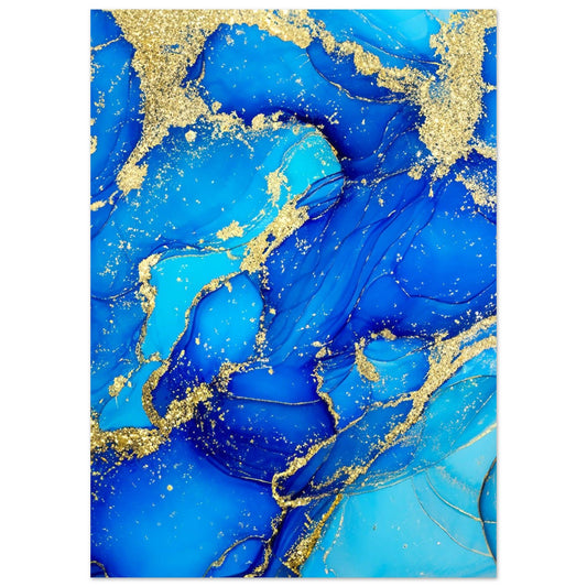 Marble 'Blue & Gold' - Premium Matte Paper Poster