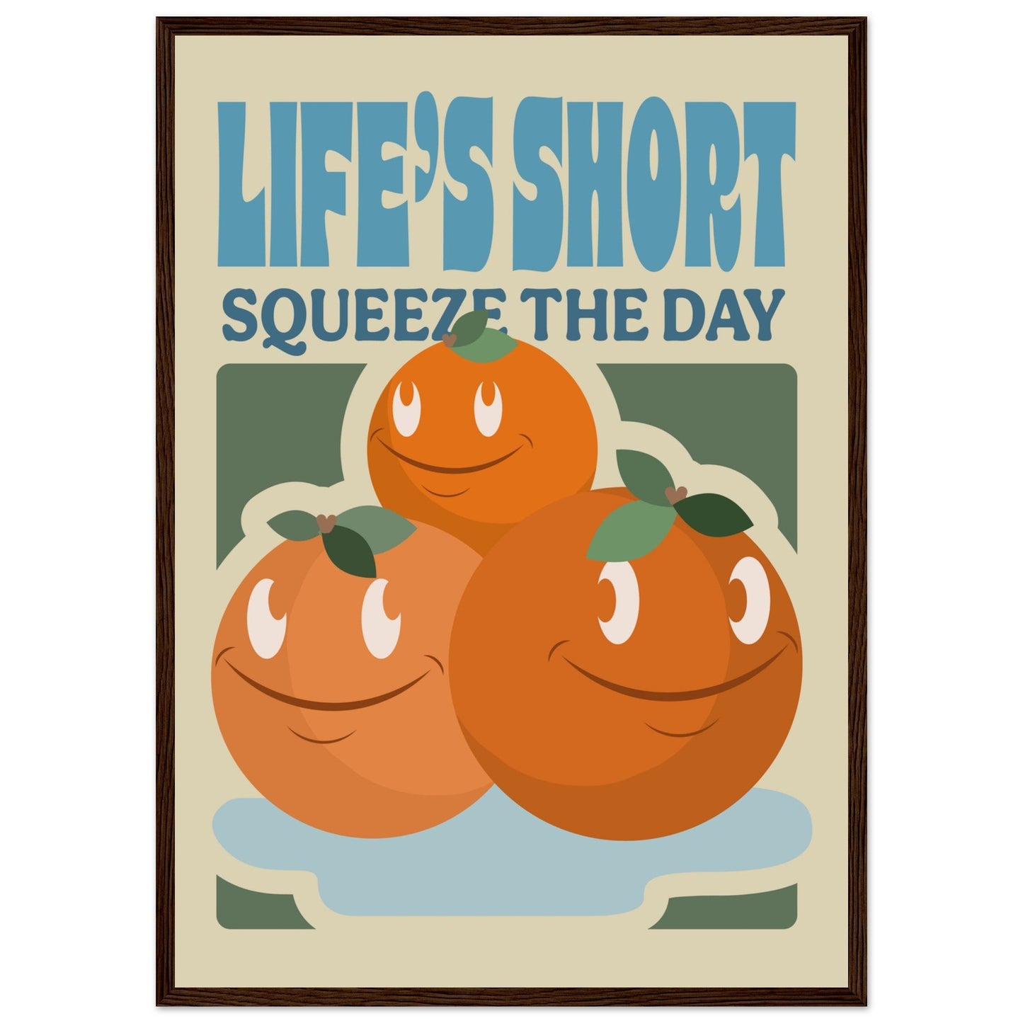 Fruity 'Squeeze The Day' - Premium Matte Paper Wooden Framed Poster