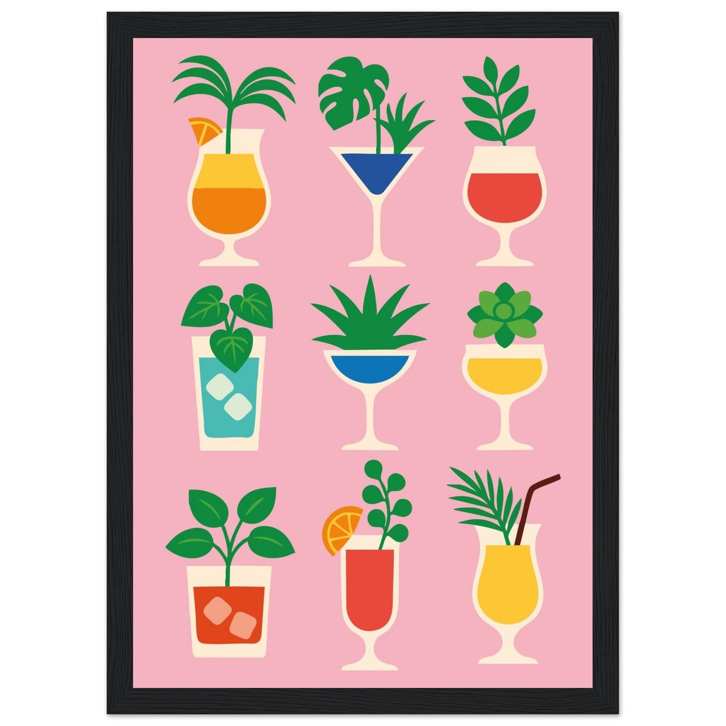 Cocktail Jungle   - Premium Matte Paper Wooden Framed Poster