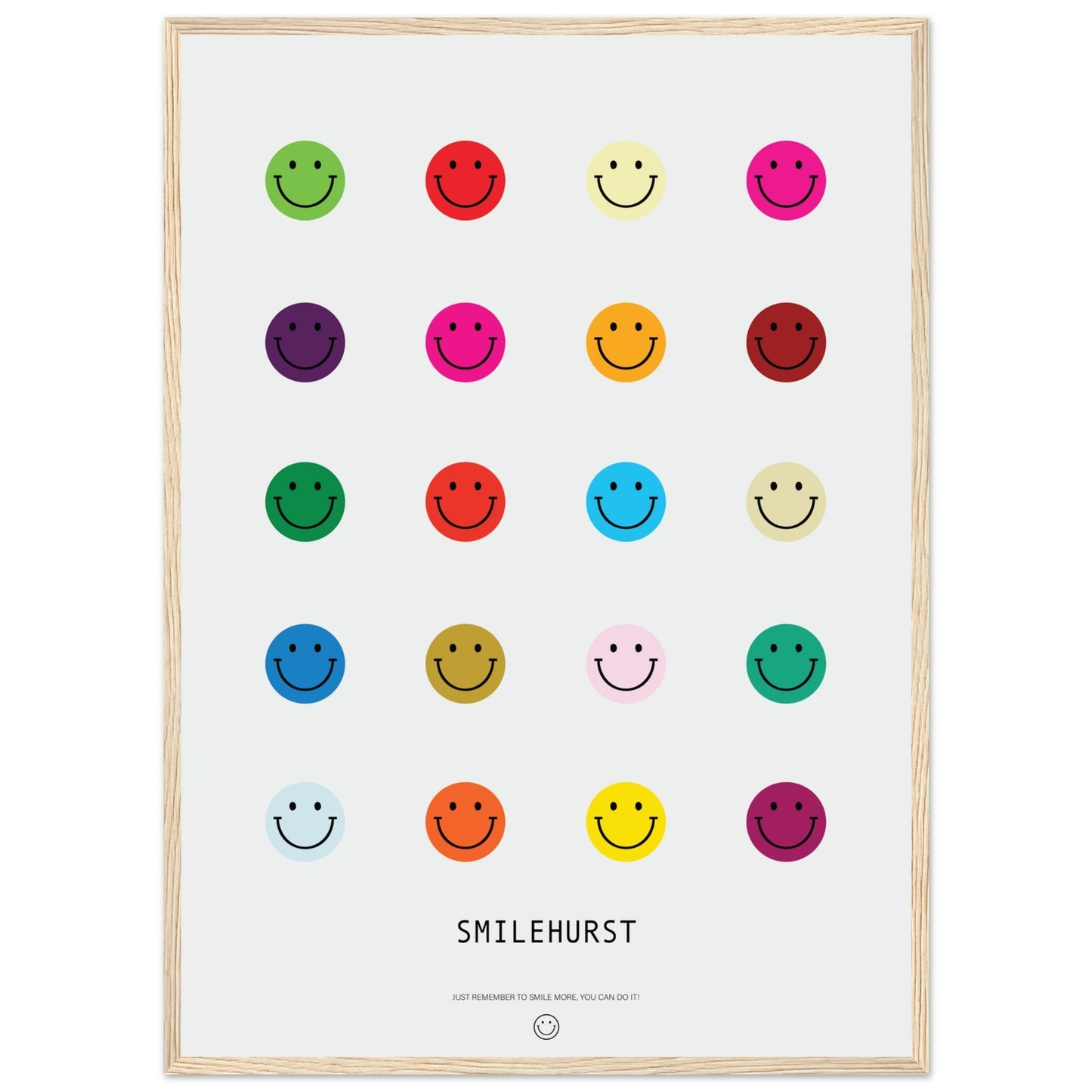 Colours 'Smilehirst' - Premium Matte Paper Wooden Framed Poster